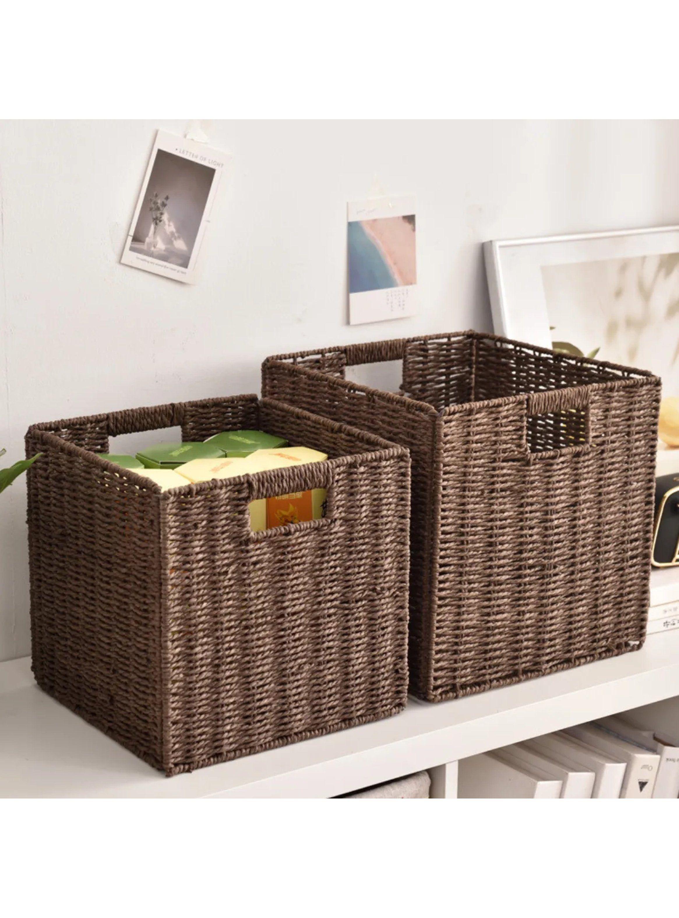 Caja Organizadora de Mimbre 27x27x27 Cm Marrón-3