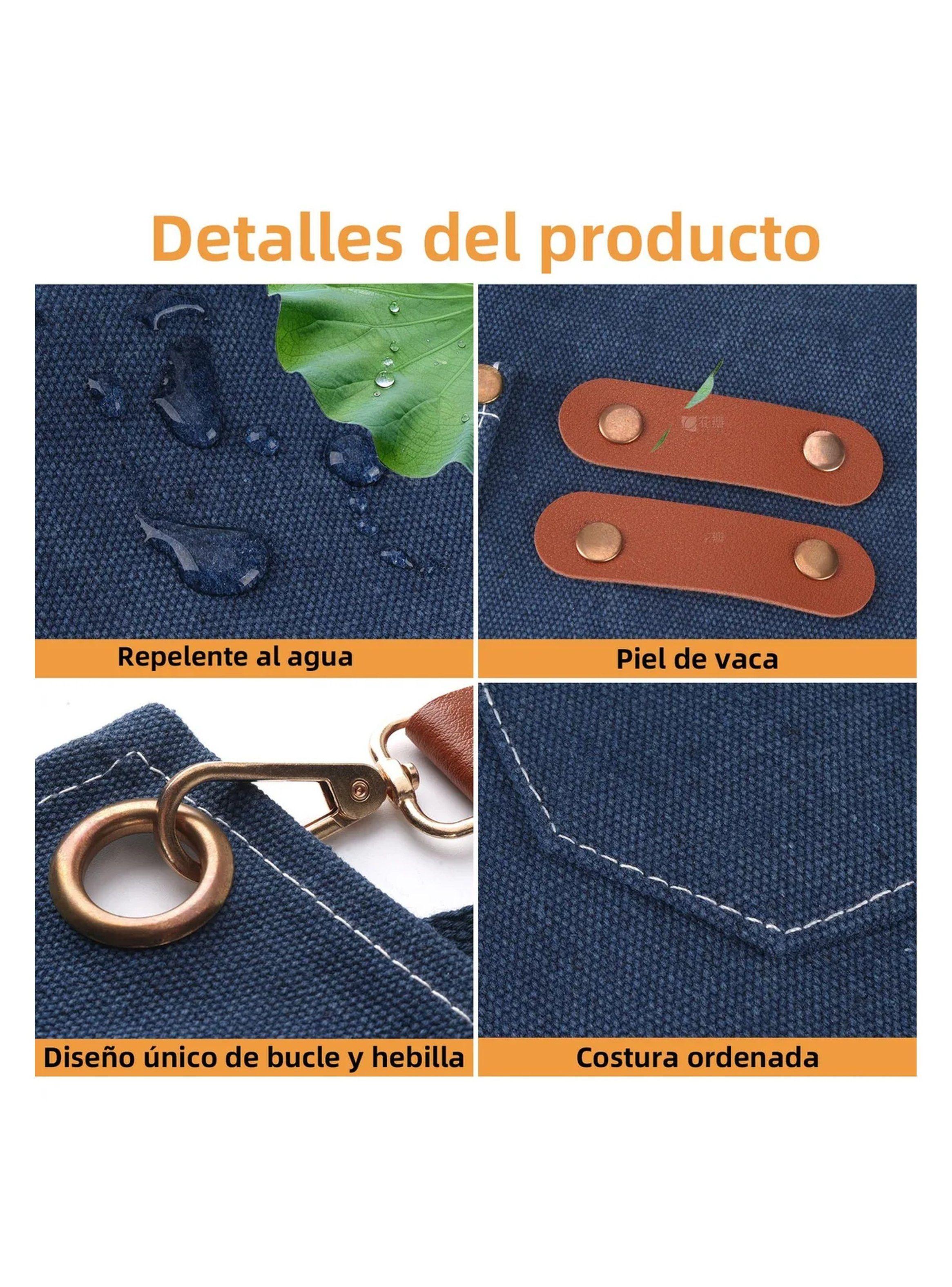 Delantal de Trabajo Unisex Ajustable con Mangas Antimanchas-5