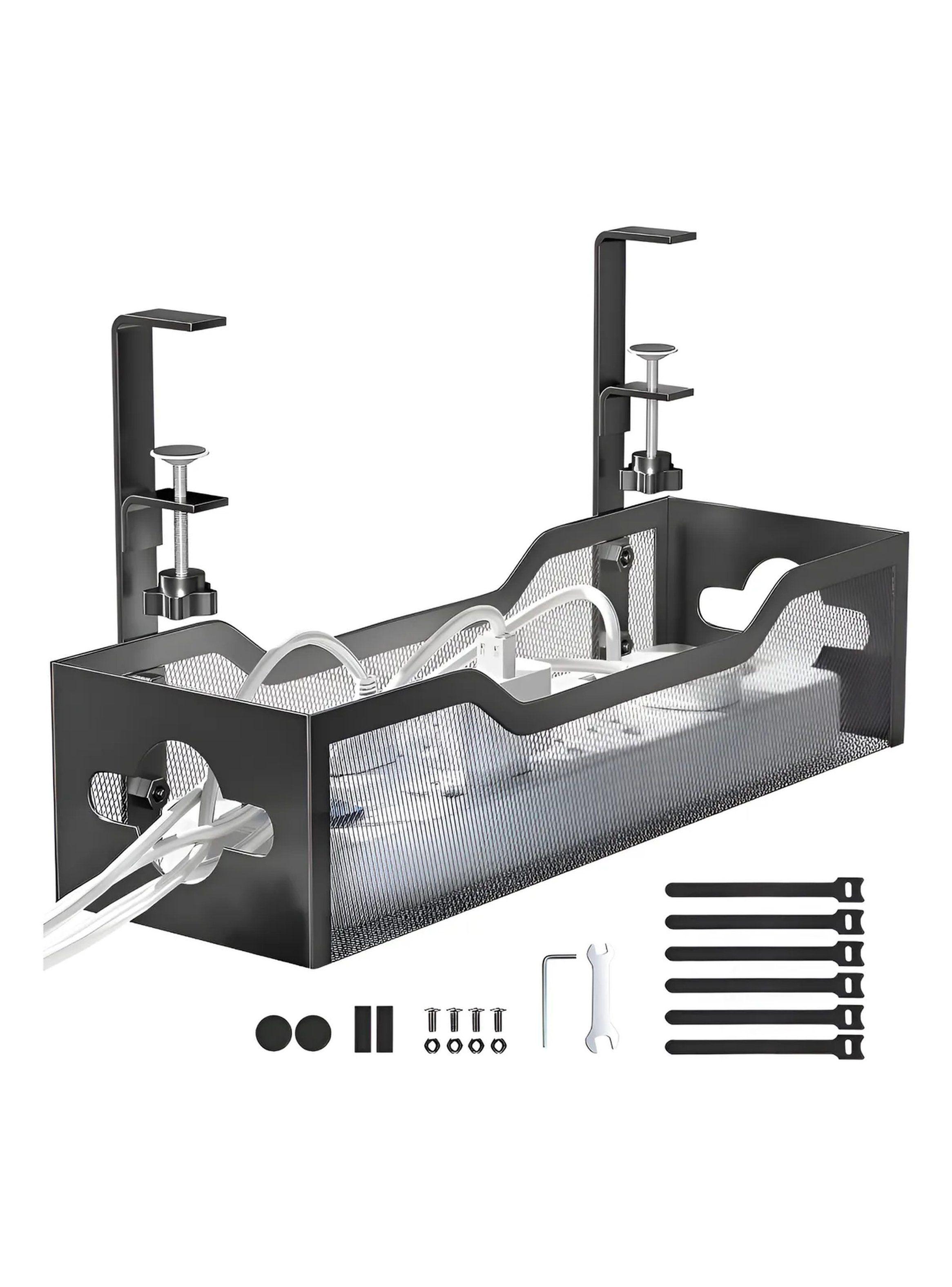 Organizador de Cables Metálico Ajustable 34cm Negro-0