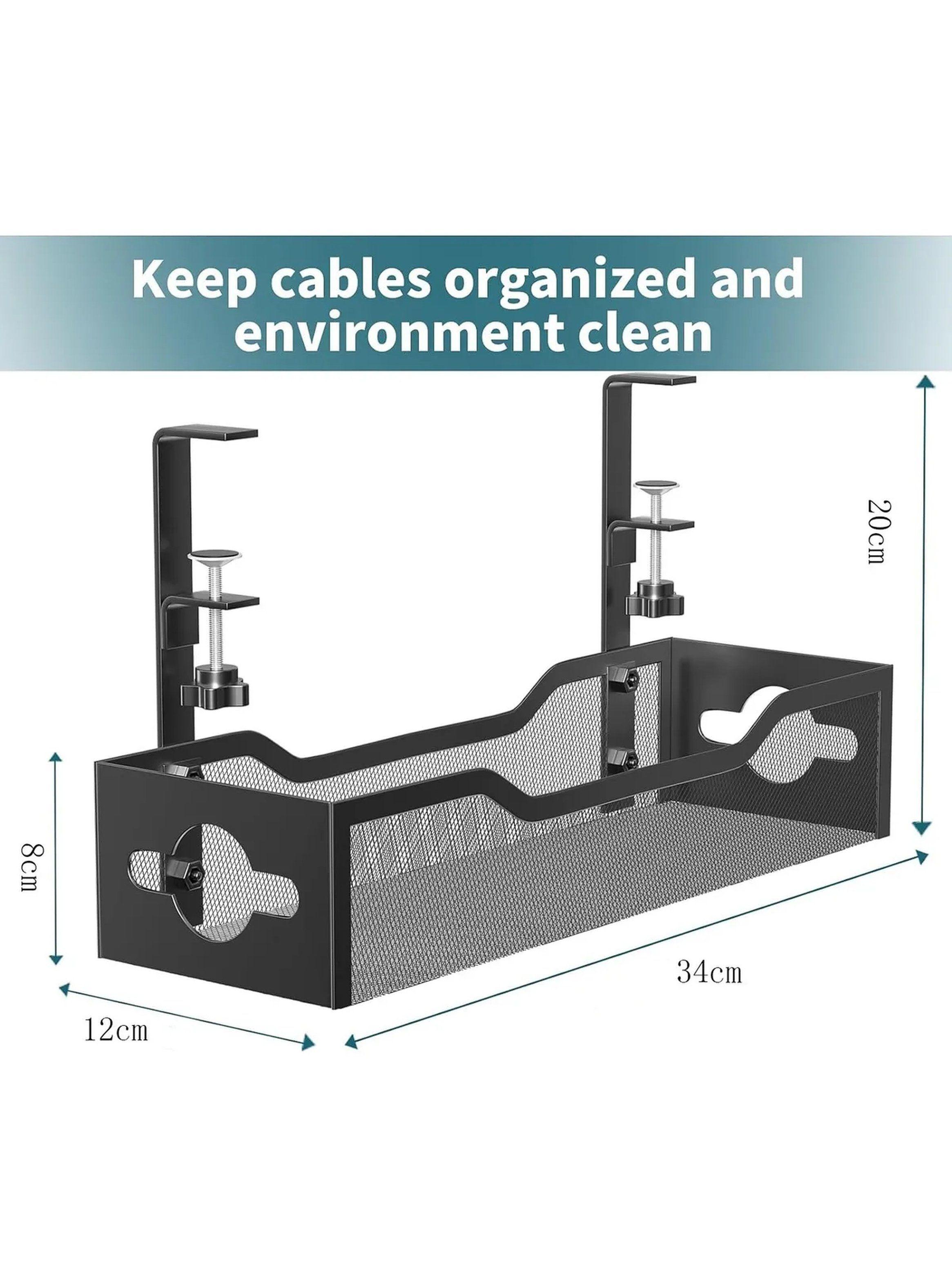 Organizador de Cables Metálico Ajustable 34cm Negro-2