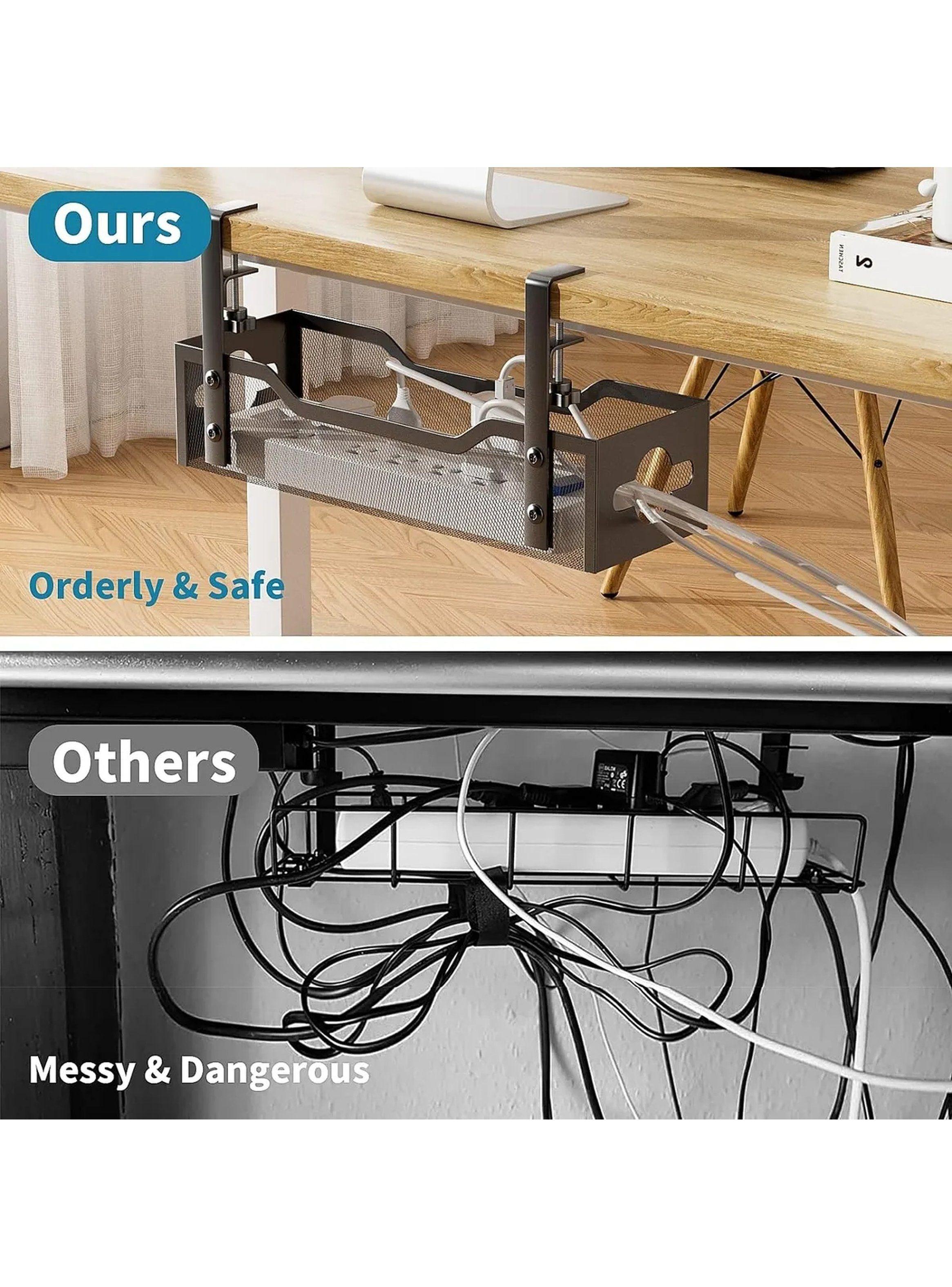 Organizador de Cables Metálico Ajustable 34cm Negro-4