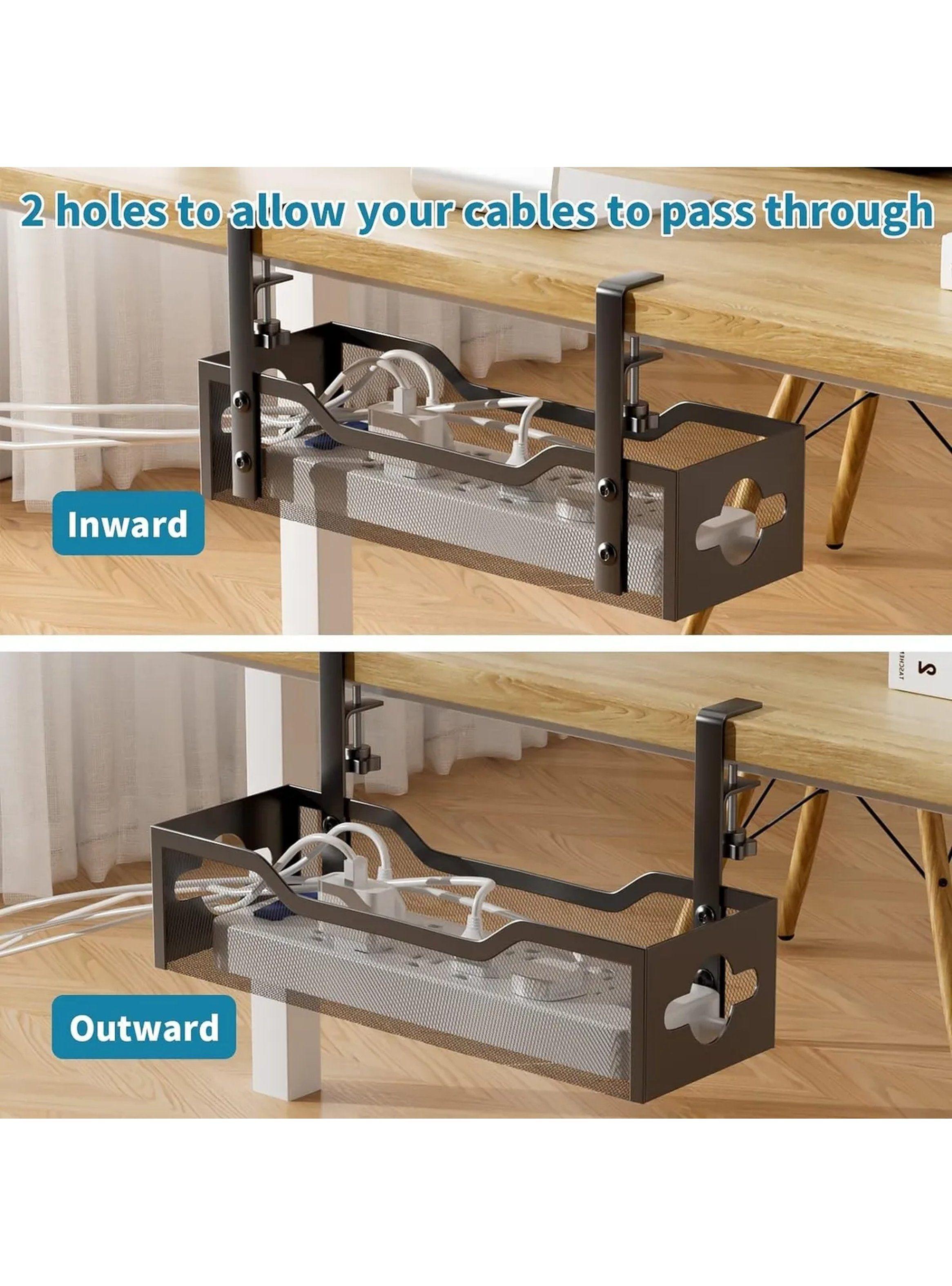 Organizador de Cables Metálico Ajustable 34cm Negro-5