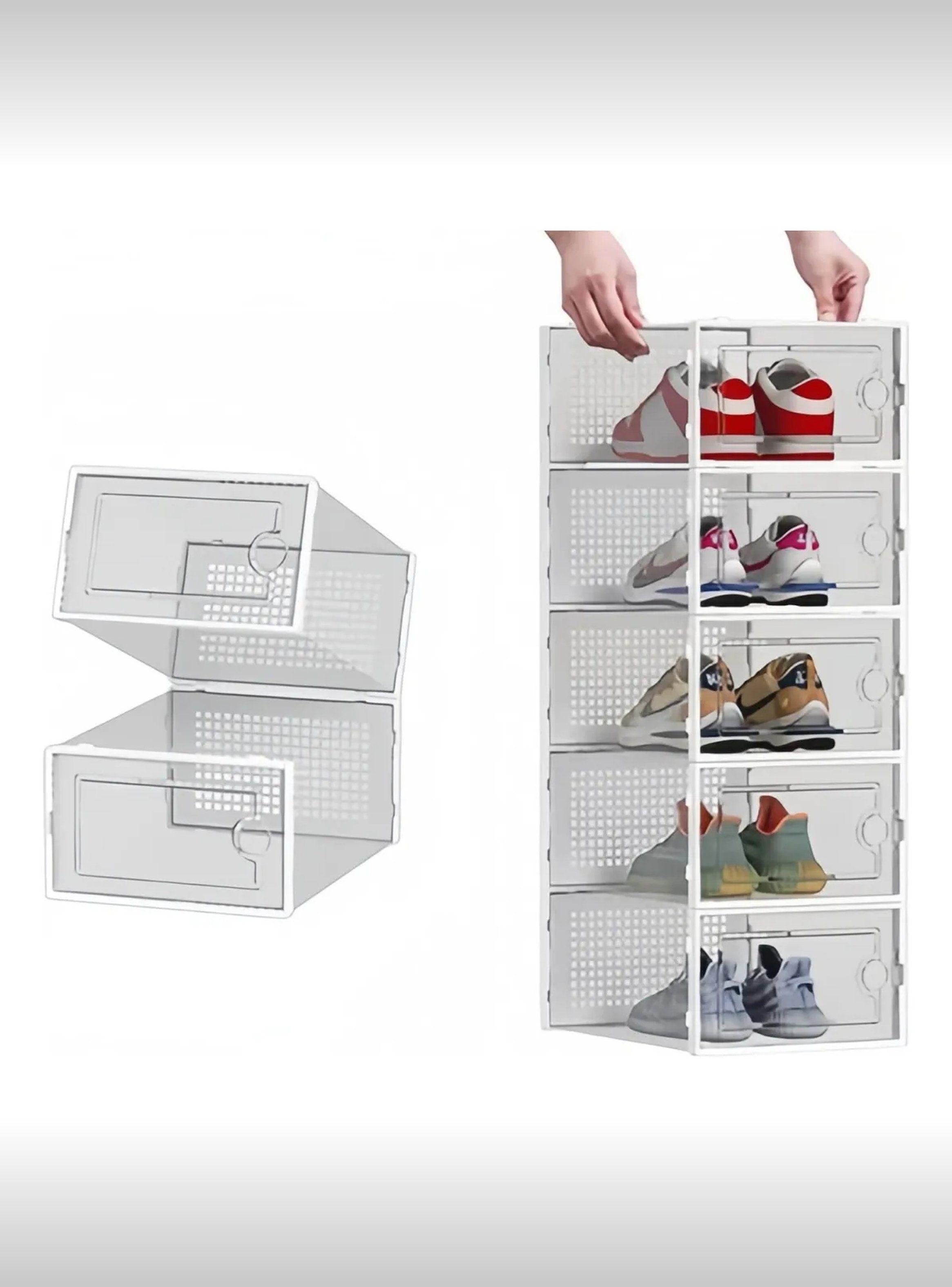 Caja Organizadora para Zapatos de Plástico Transparente 33x23x14 cm 4 Piezas-1