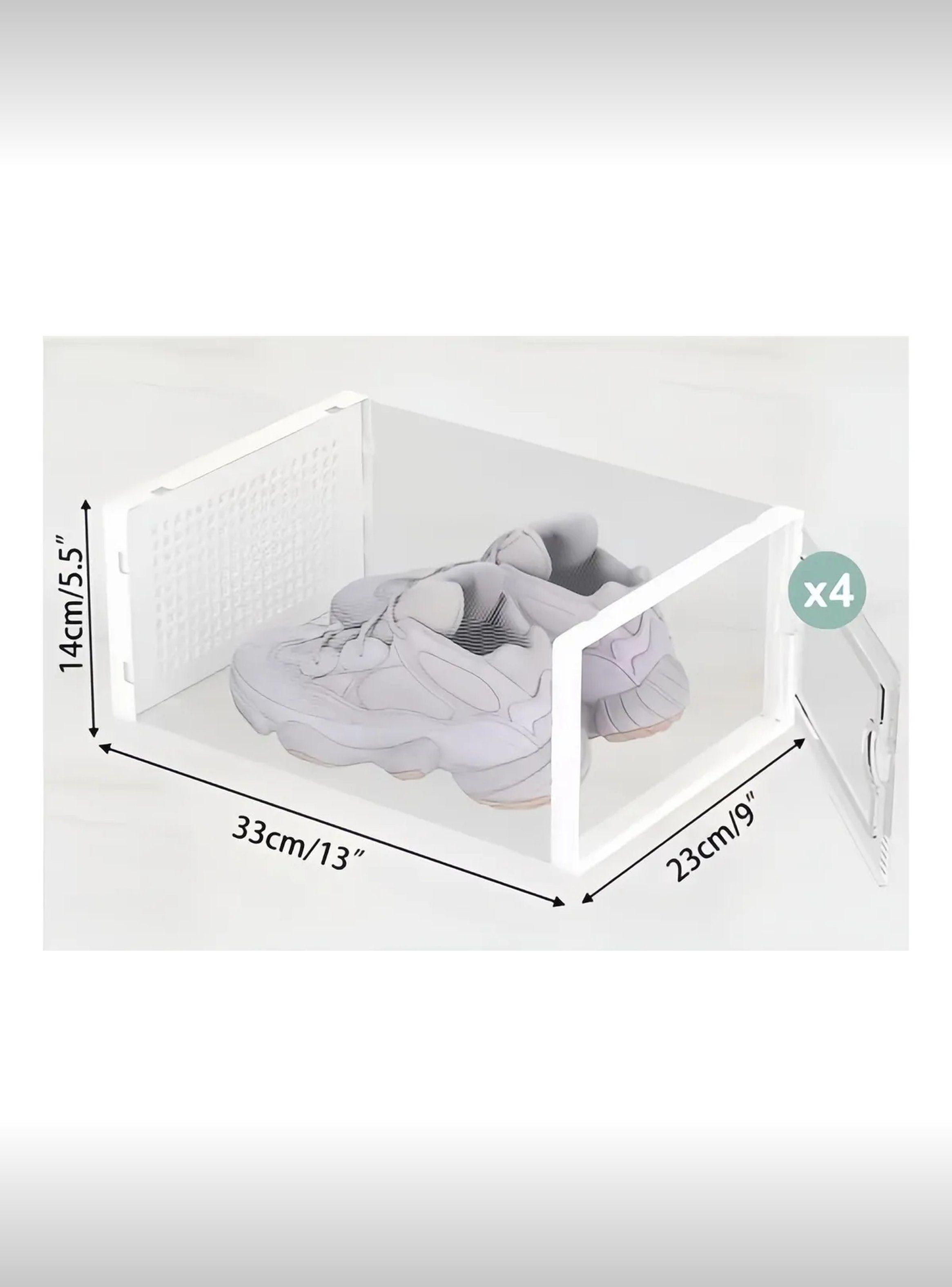 Caja Organizadora para Zapatos de Plástico Transparente 33x23x14 cm 4 Piezas-2