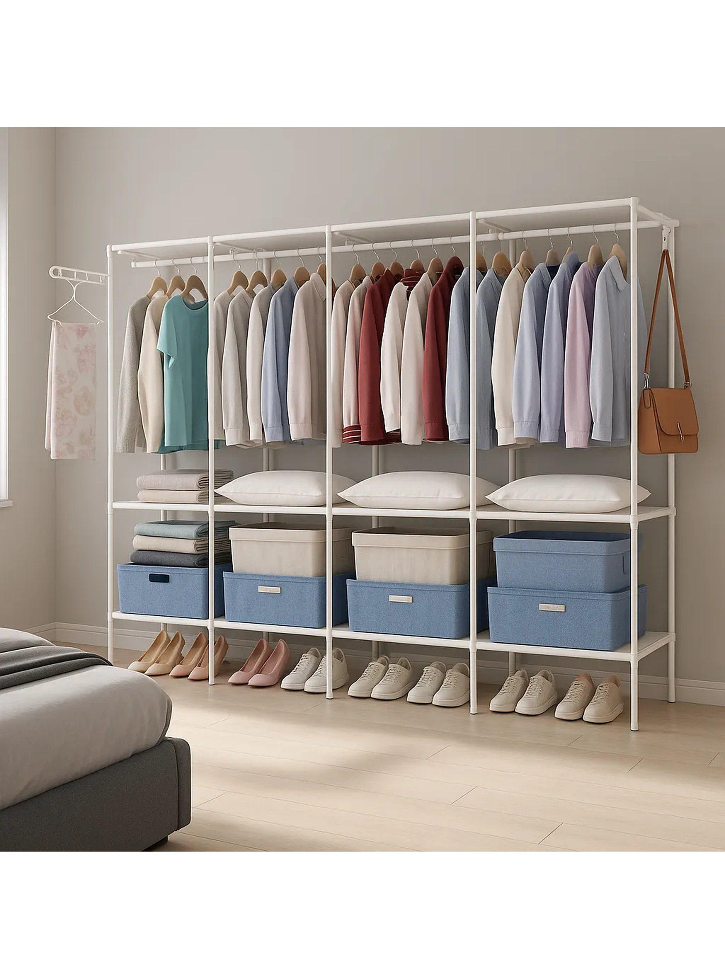 Organizador de Ropa Modular Metal Blanco Multiuso-1