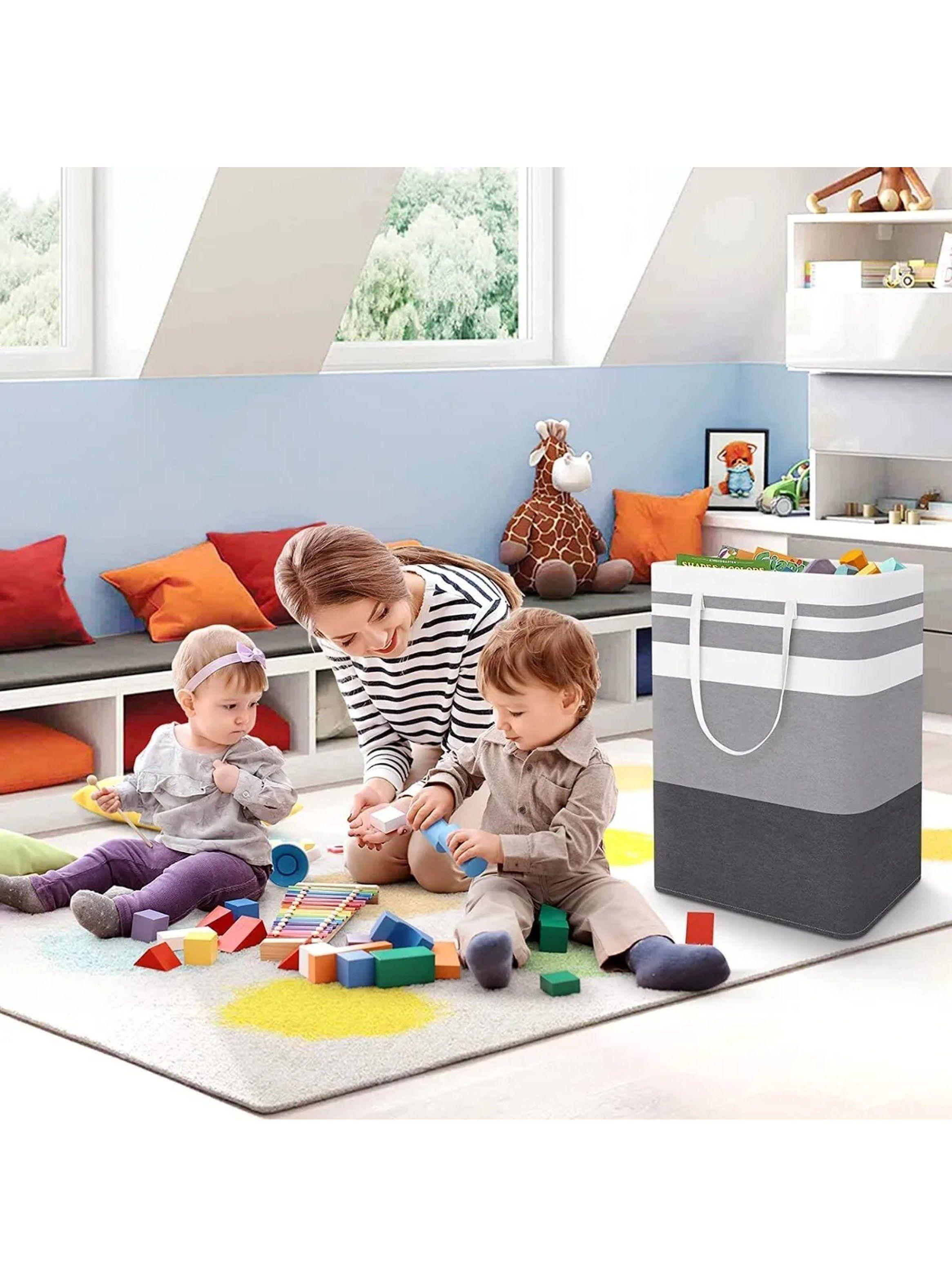 Cesto de Ropa Plegable 63cm Antidesgarro Impermeable Diseño Ahorra Espacio-6