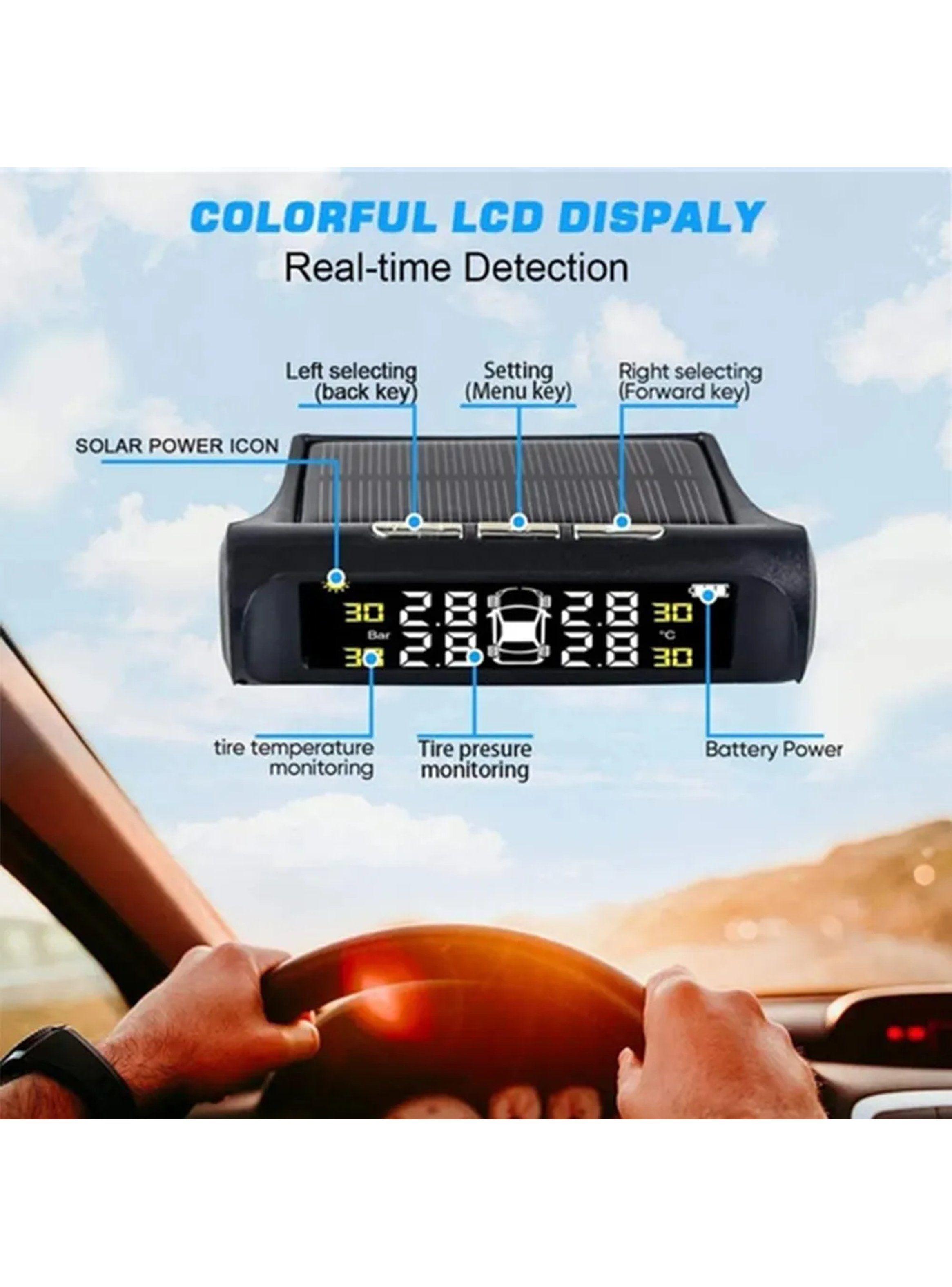 Monitor de Presión de Neumáticos Solar LCD Tiempo Real-2