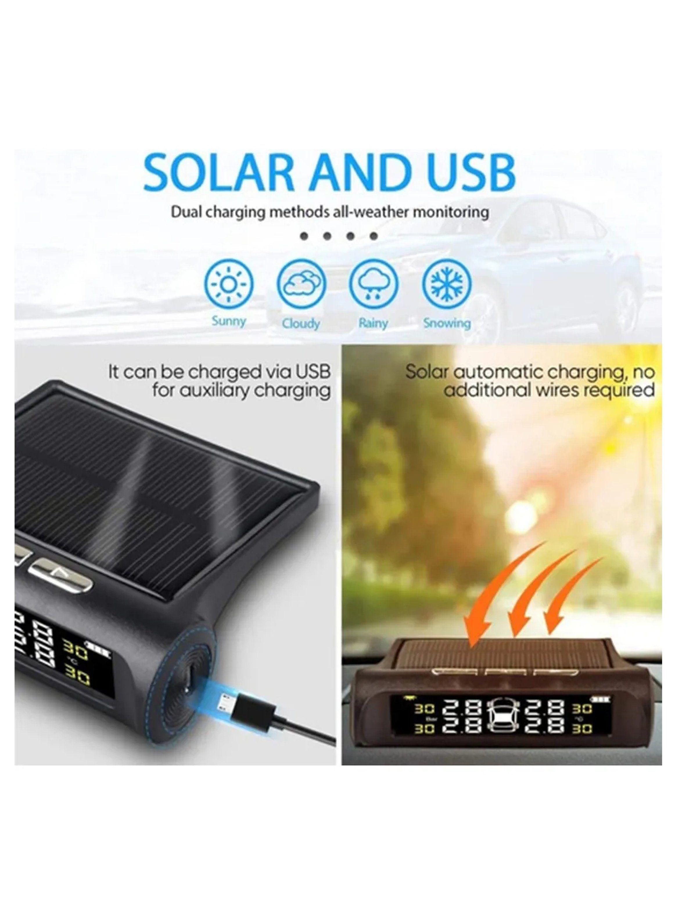 Monitor de Presión de Neumáticos Solar LCD Tiempo Real-3