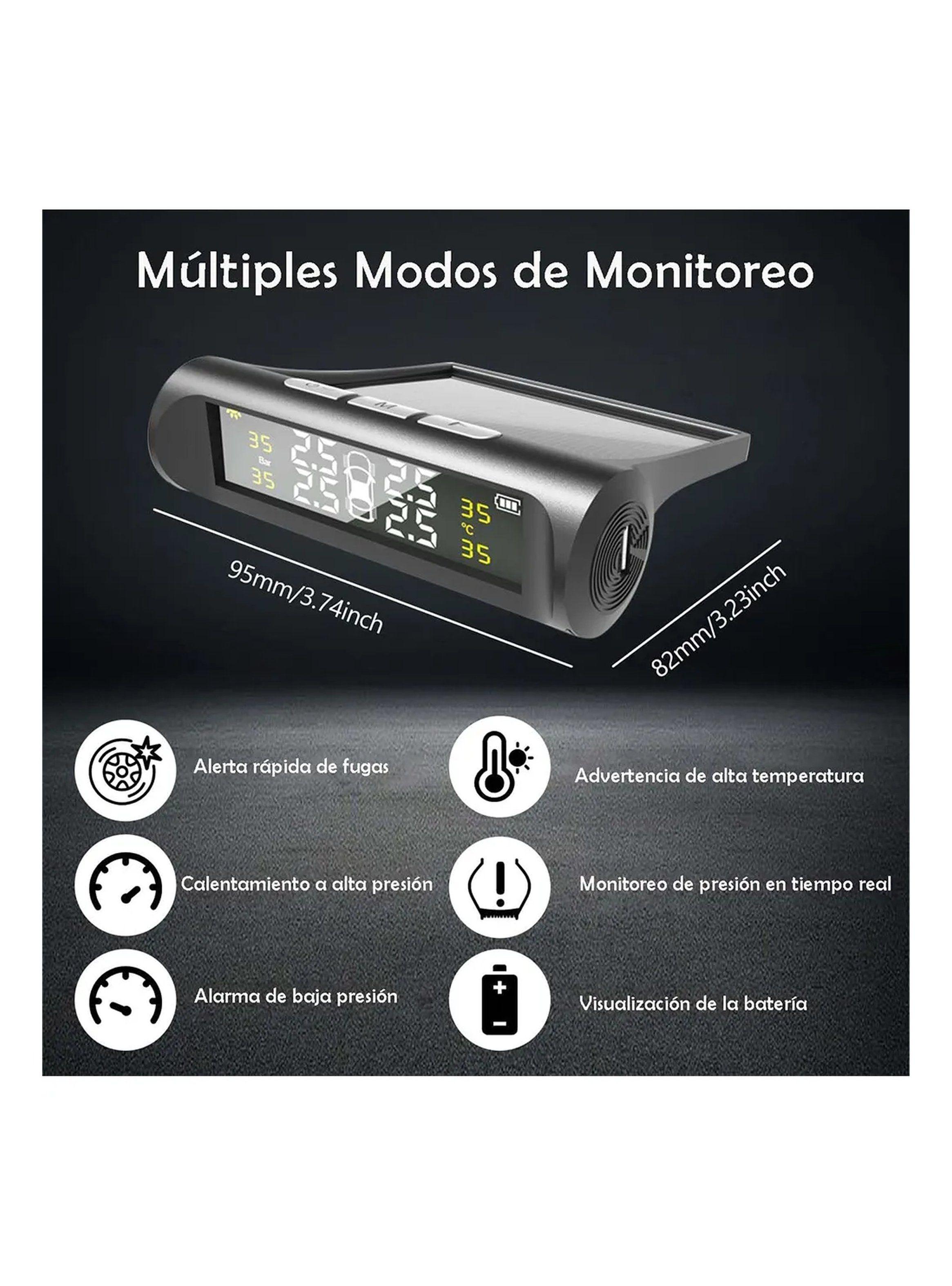 Monitor de Presión de Neumáticos Solar LCD Tiempo Real-5