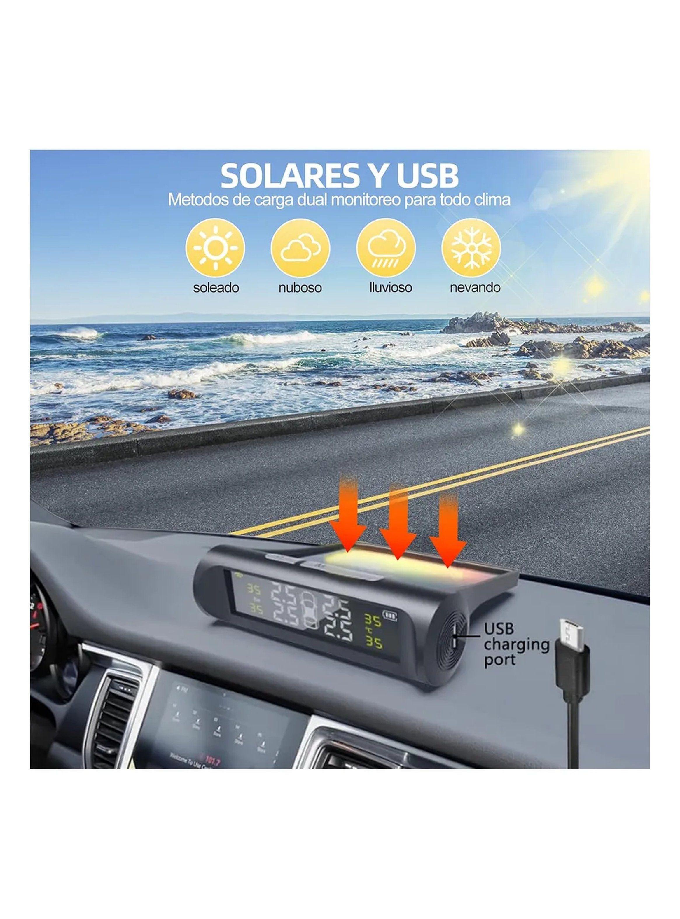 Monitor de Presión de Neumáticos Solar LCD Tiempo Real-6