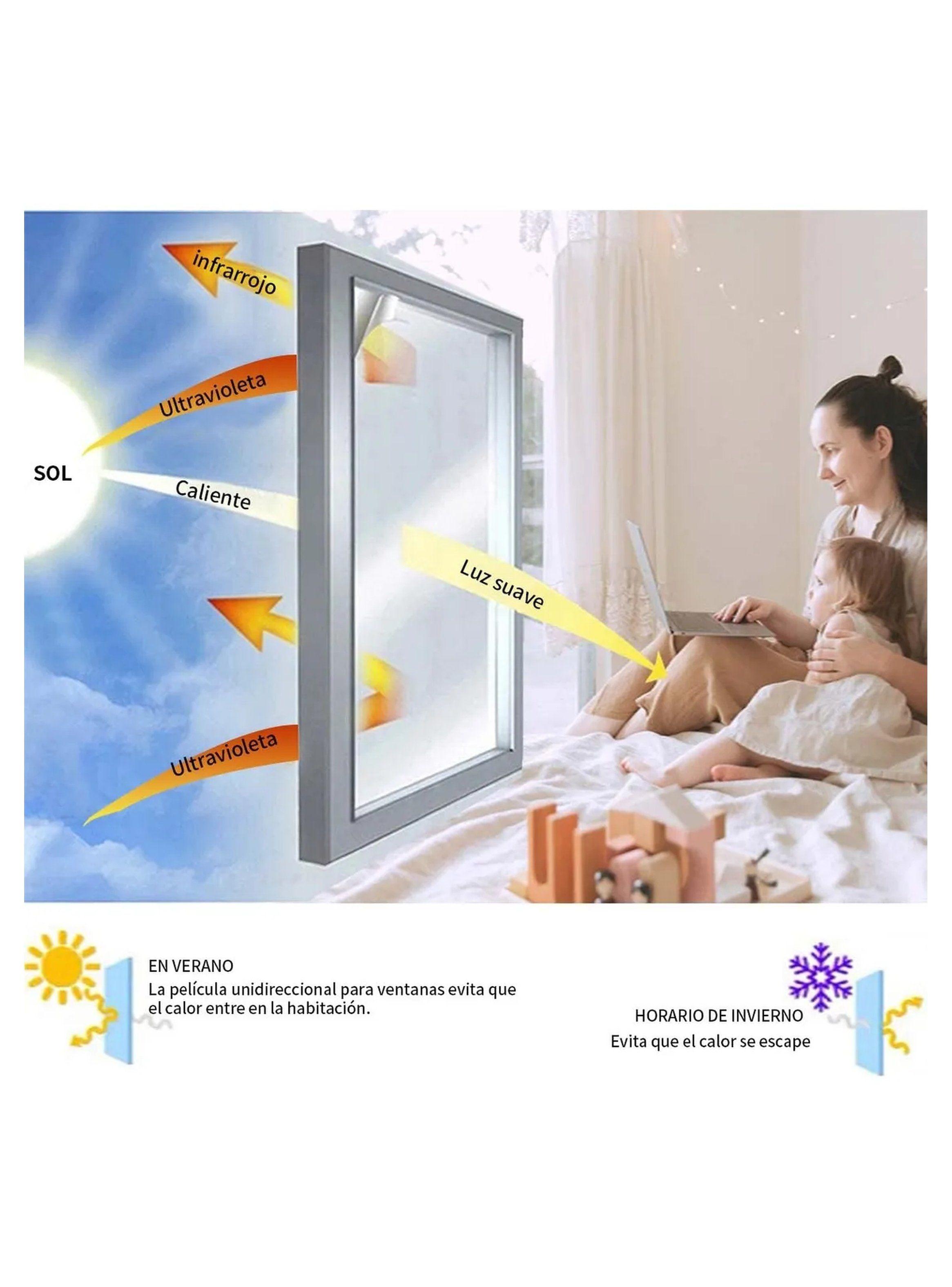 Película para Ventanas Antirreflejo Unidireccional Protección UV 100x60cm-2