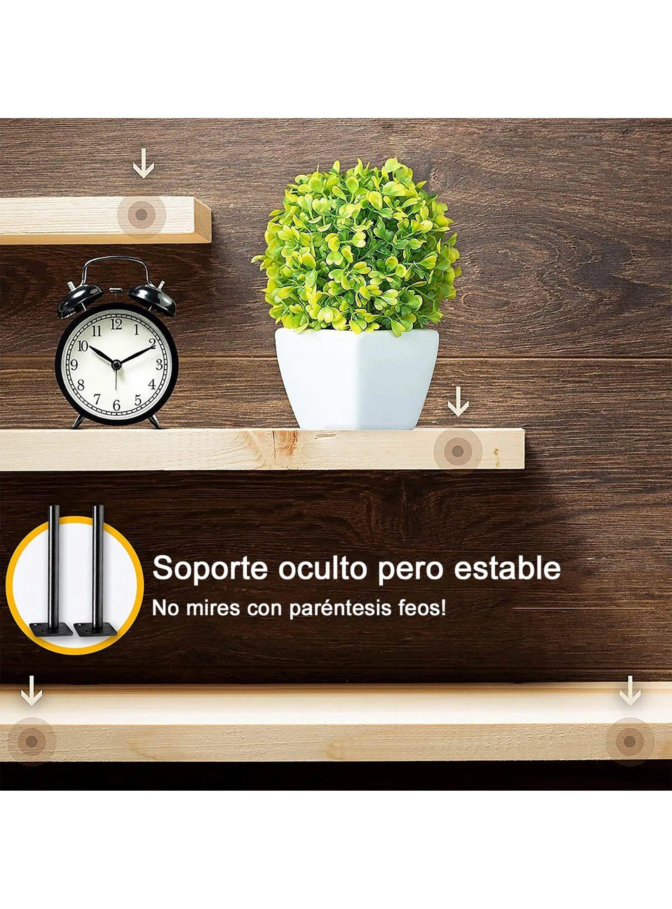 Soporte de Estantes Flotantes Negro 15cm Con Tornillos y Tubos de Expansión-3