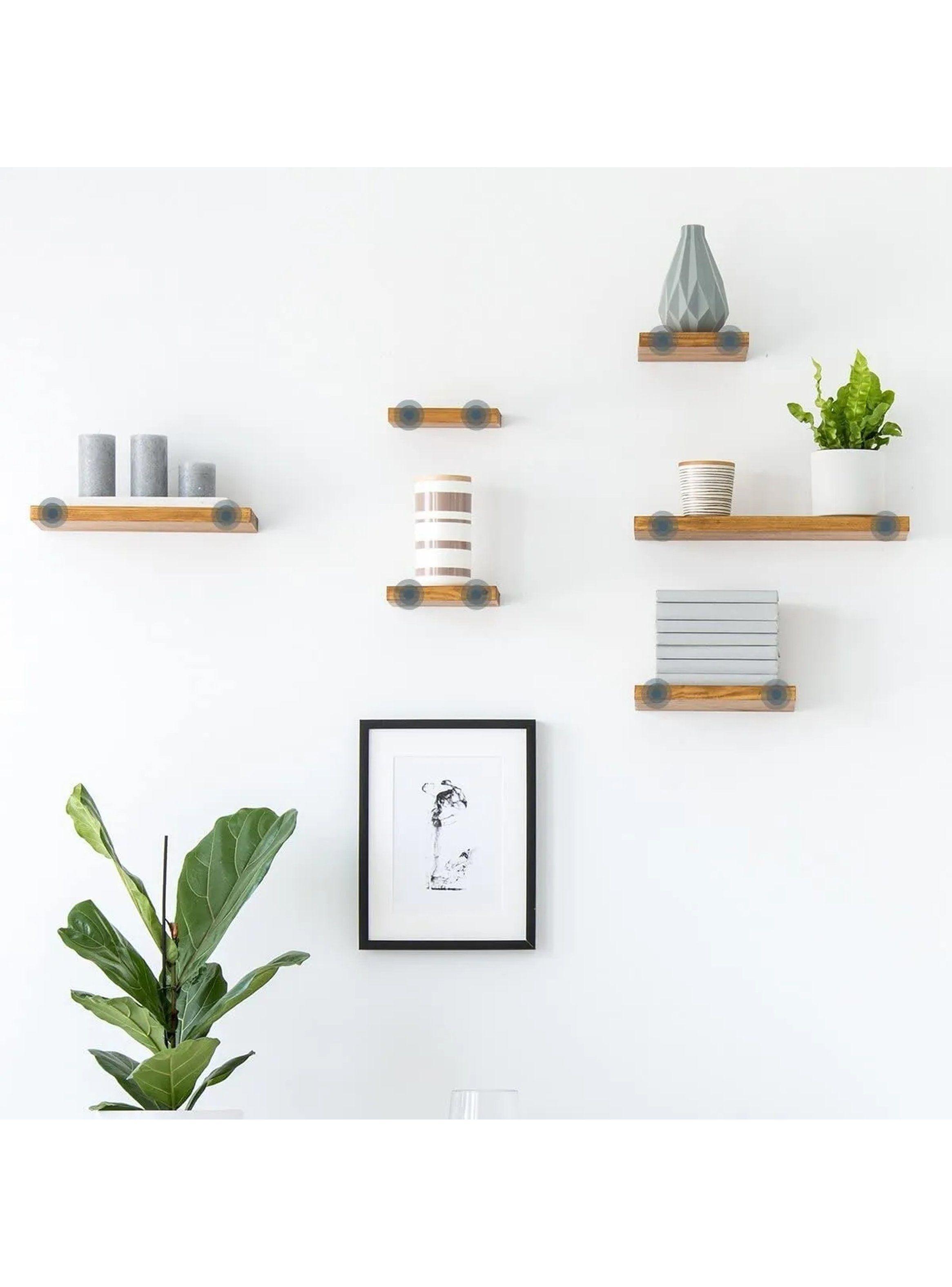 Soporte de Estantes Flotantes Negro 15cm Con Tornillos y Tubos de Expansión-6