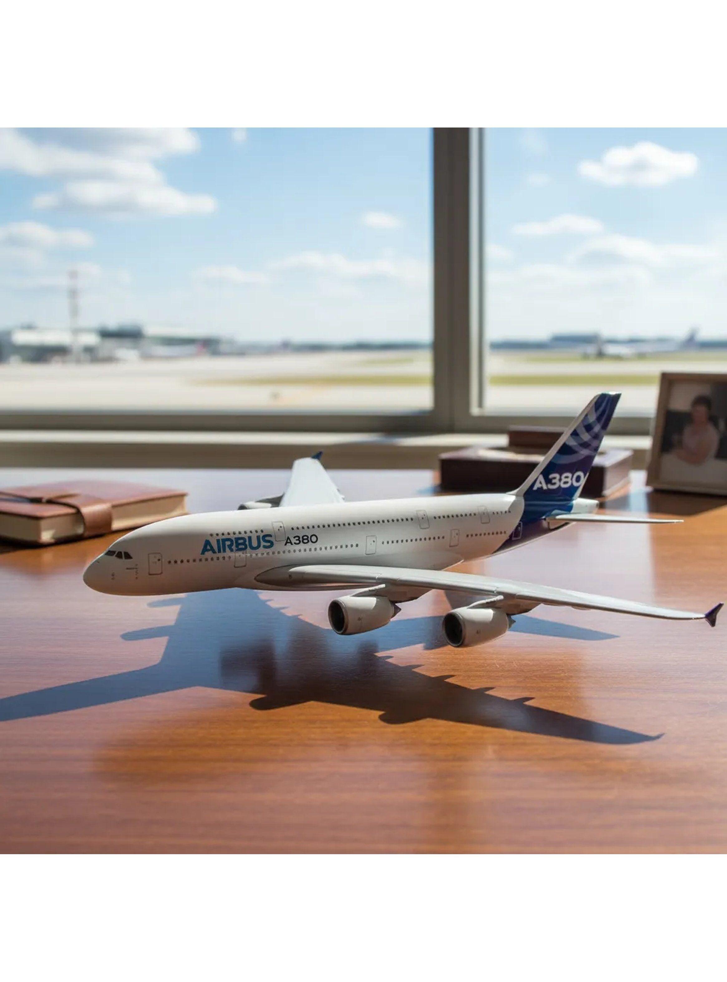 Modelo de Avión Airbus A380 Blanco Plástico Escala Decorativa-4