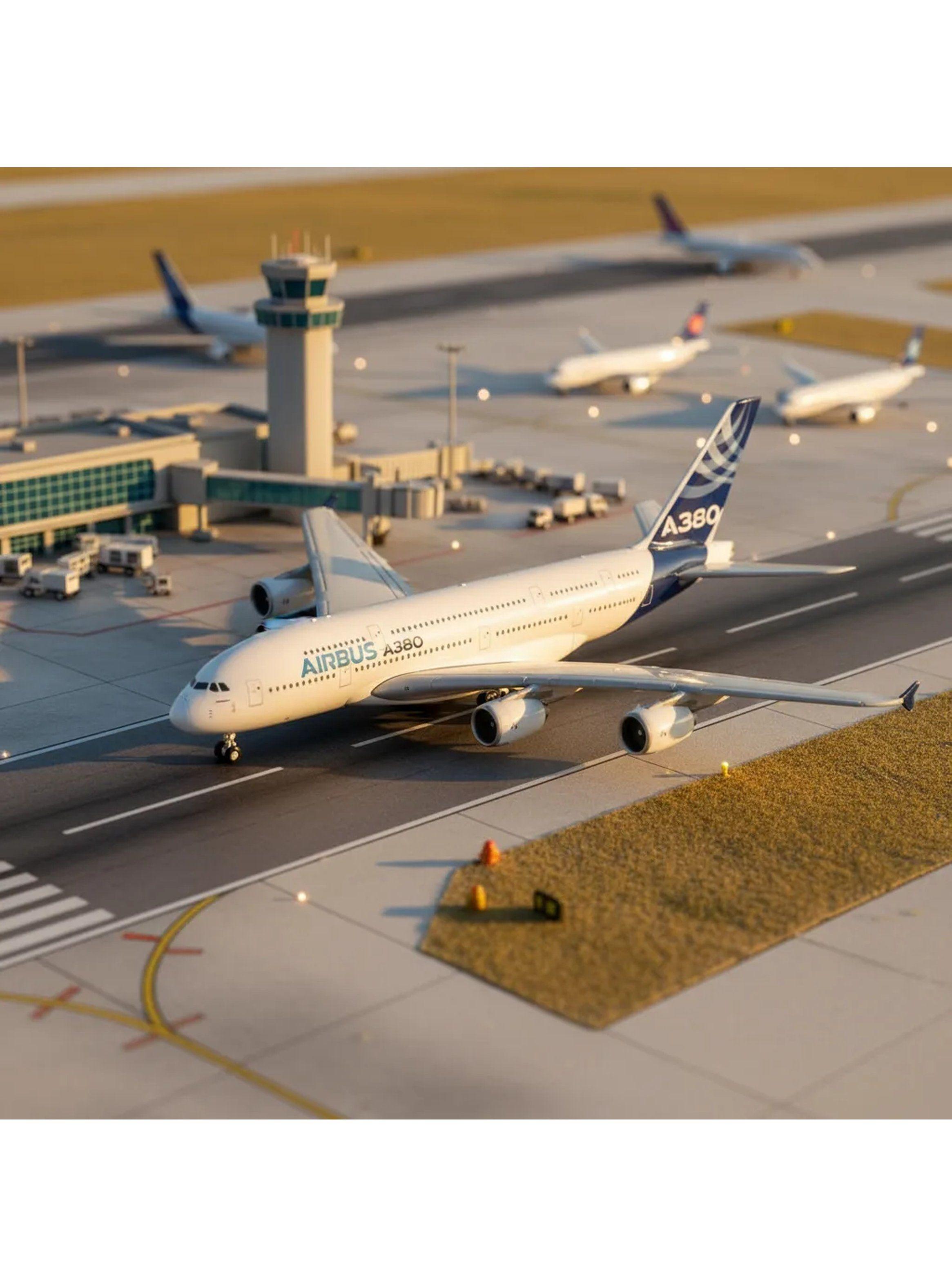 Modelo de Avión Airbus A380 Blanco Plástico Escala Decorativa-7