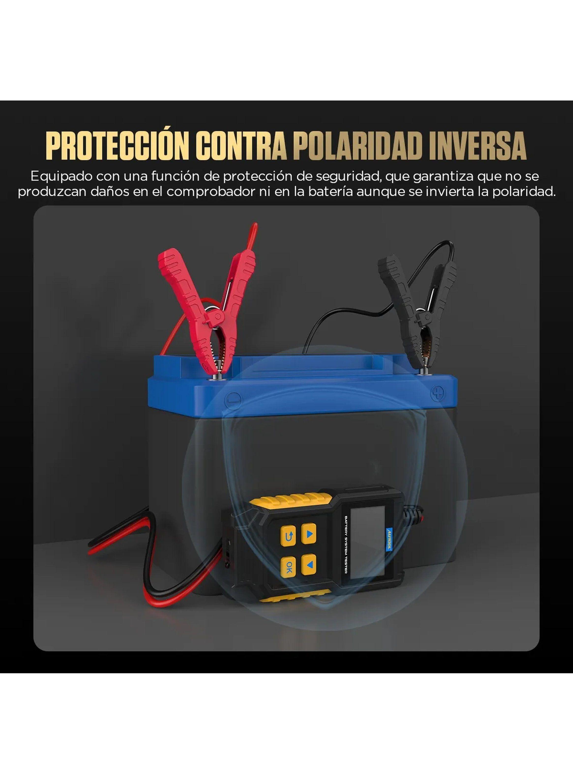 Comprobador de Baterías BT360 Pantalla en Color Protección Contra Polaridad-8