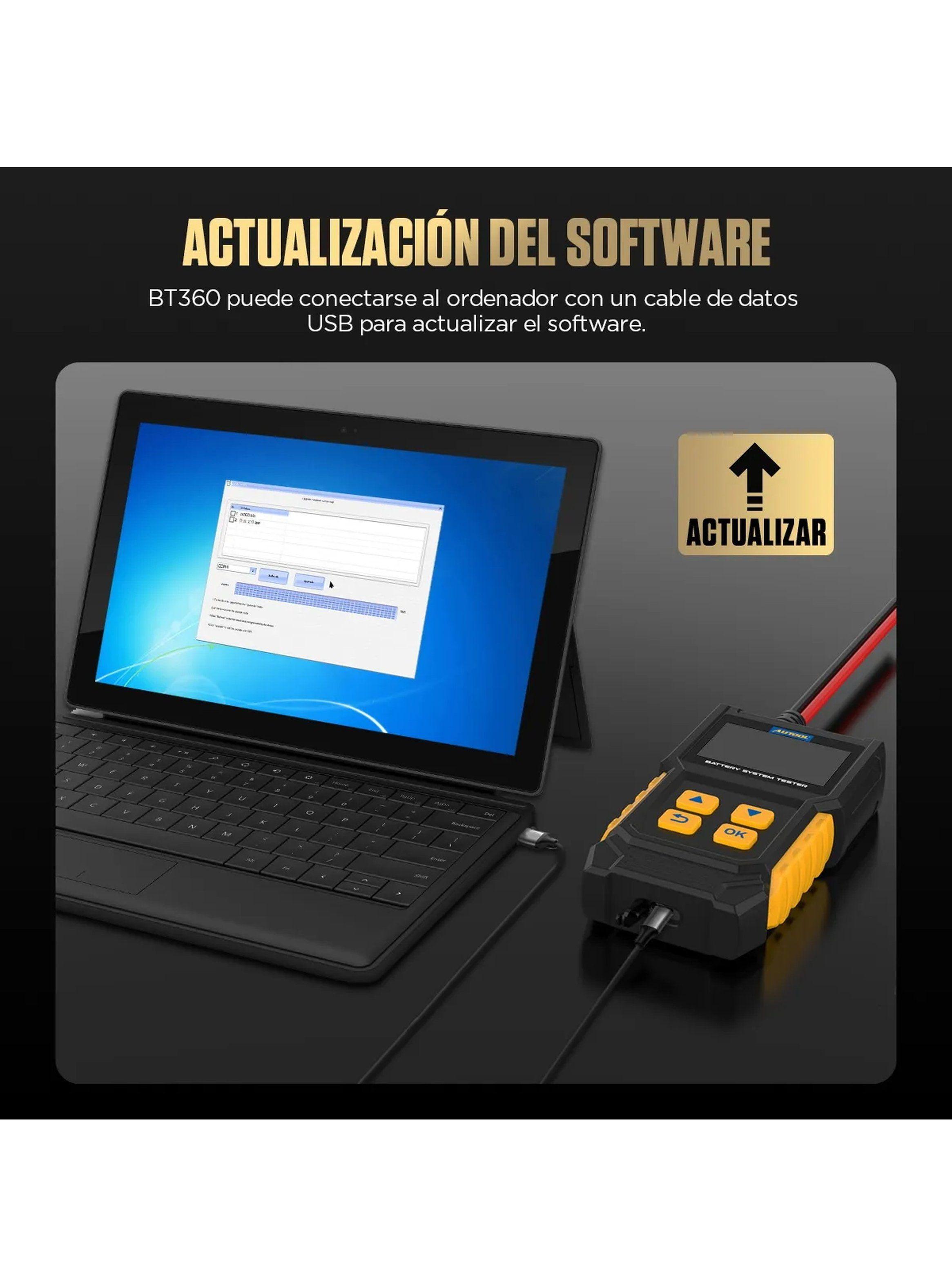 Comprobador de Baterías BT360 Pantalla en Color Protección Contra Polaridad-9