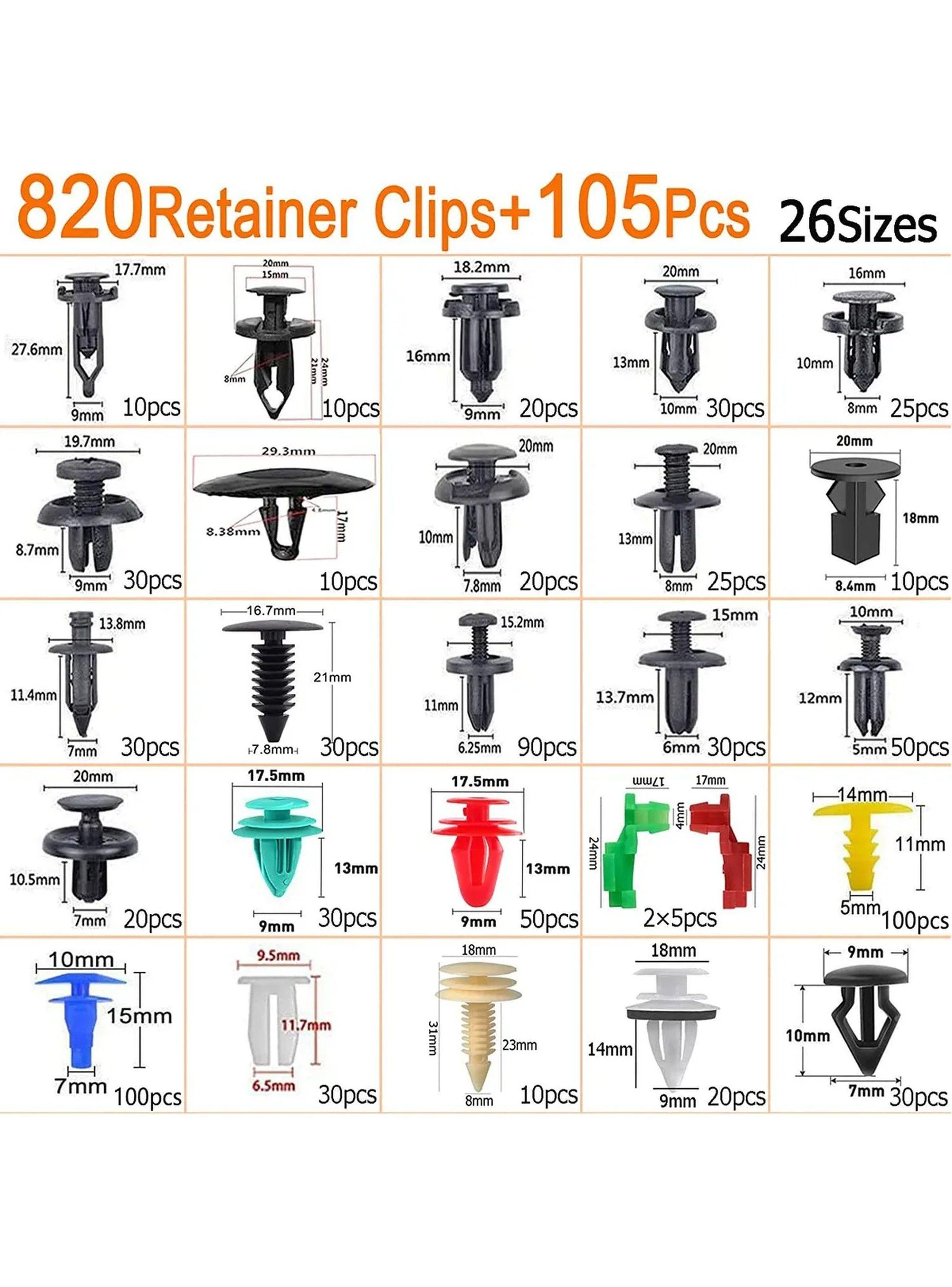 Kit de Clips de Retención y Herramientas de Extracción Automotriz 820 Piezas | Multitamaño-2