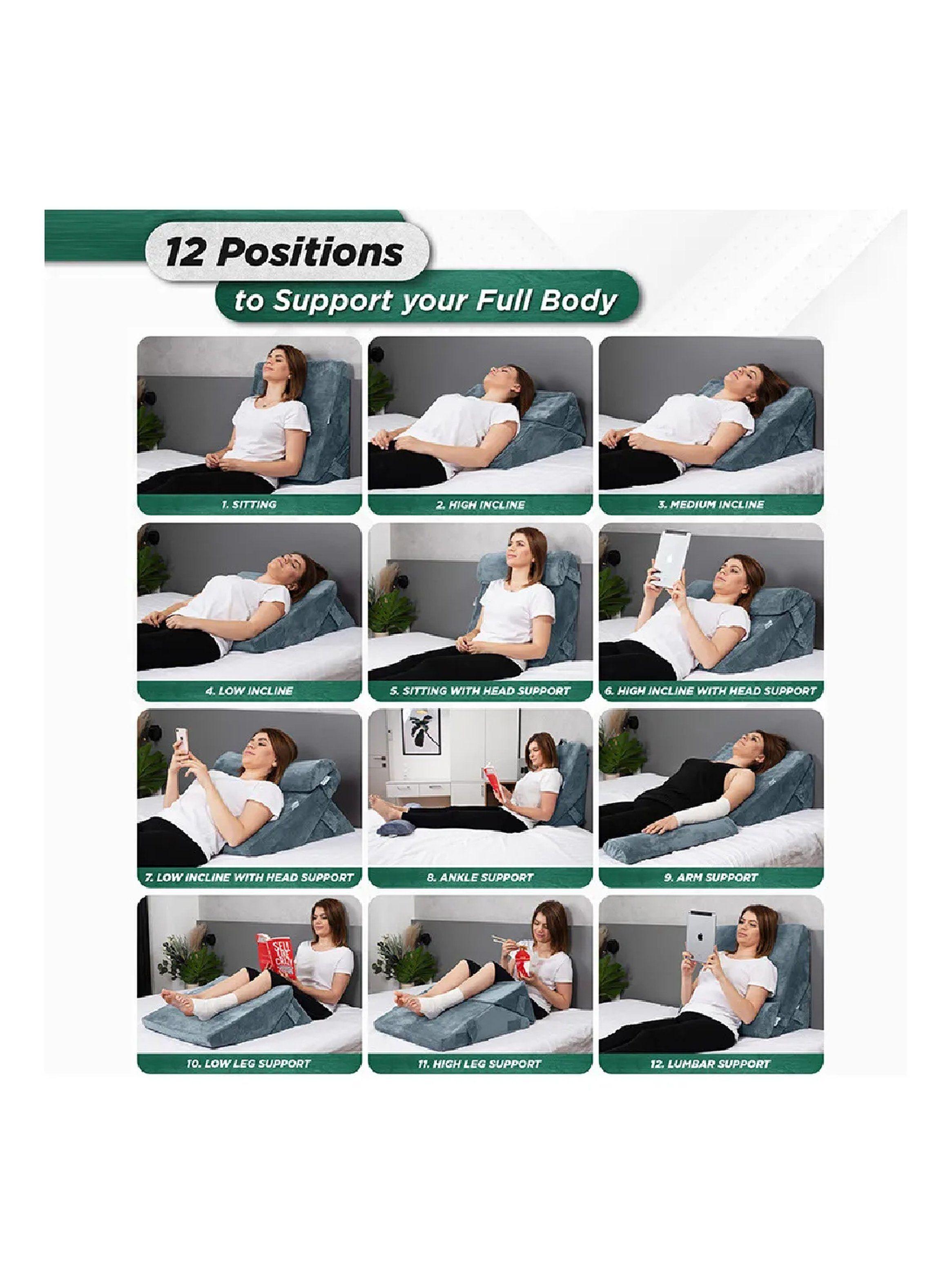 Cojín de Cuña Ajustable para Descanso Multifuncional Lavable-7