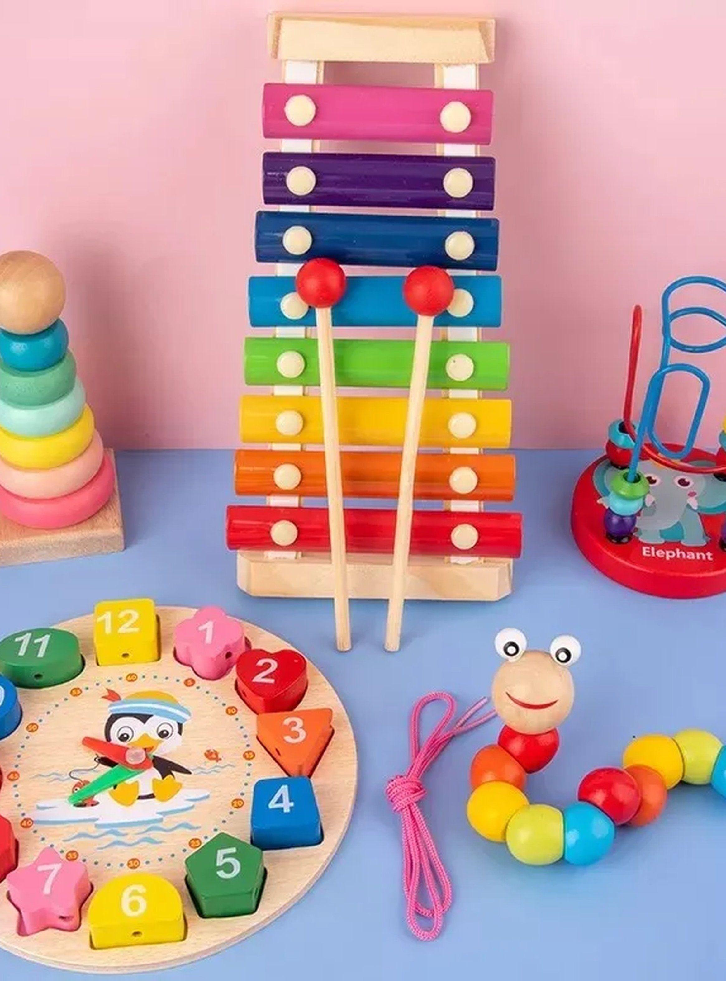 Juguetes Educativos de Madera Multicolor para Niños-2