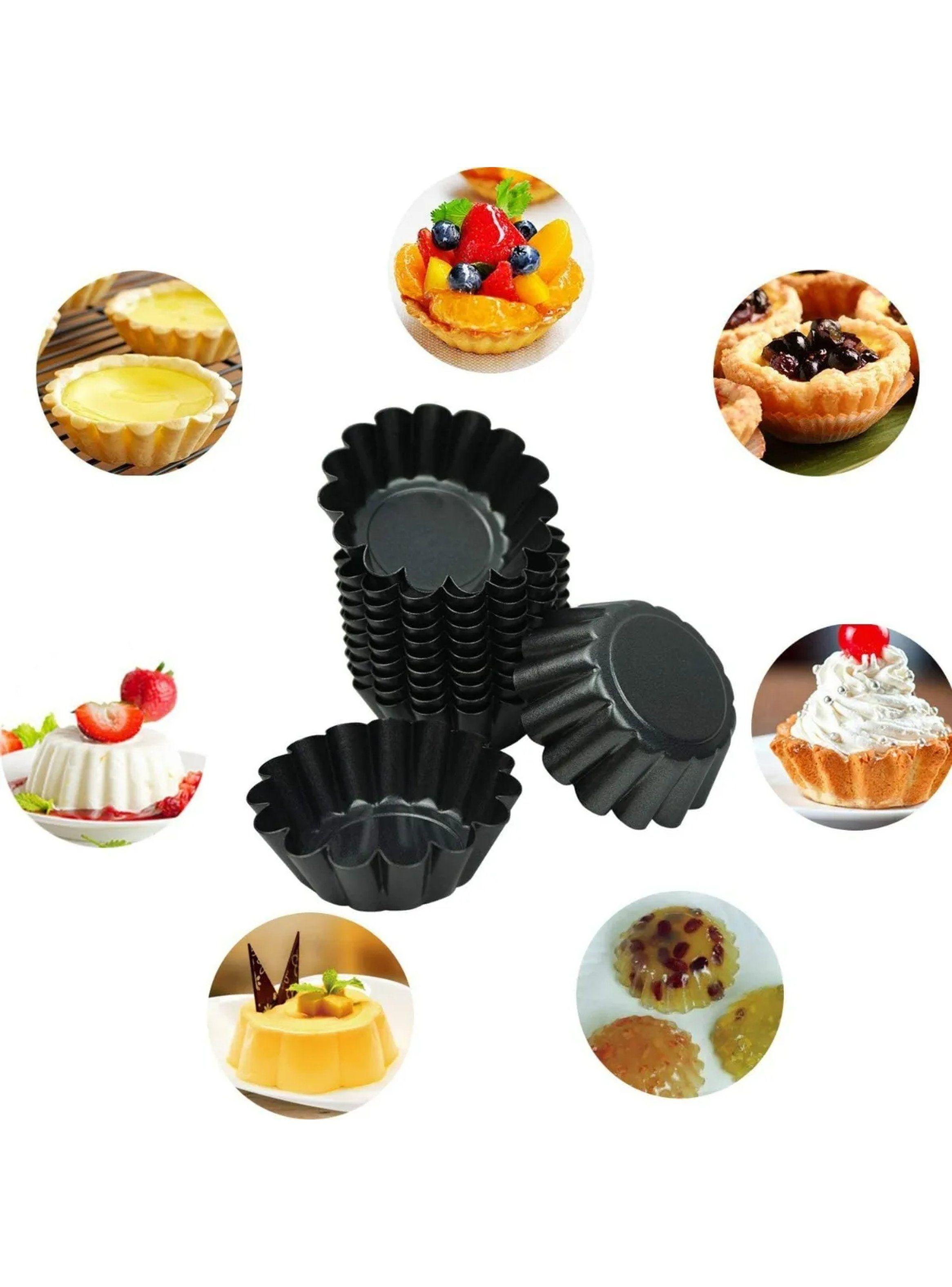 Moldes para Tartaletas Antiadherentes 8cm Negro-2