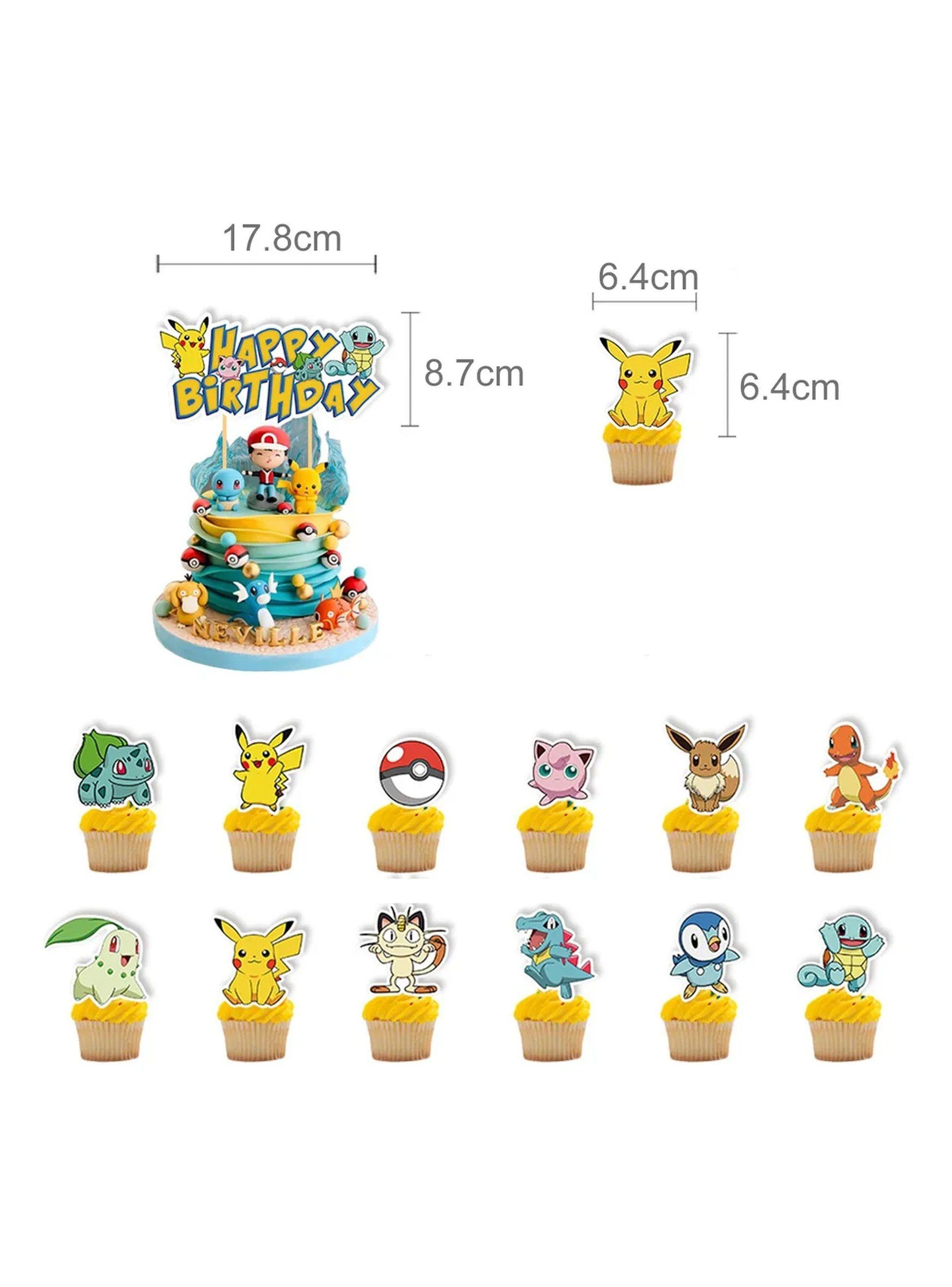 Decoración de Cumpleaños Infantil Temática Pokémon Multicolor-5