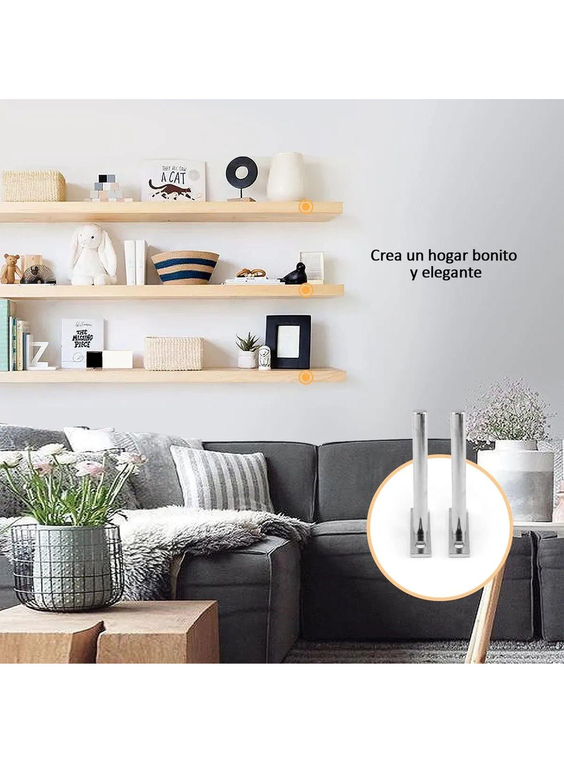 Soporte de Estante Oculto Acero Inoxidable Incluye Tornillos y Tacos-5