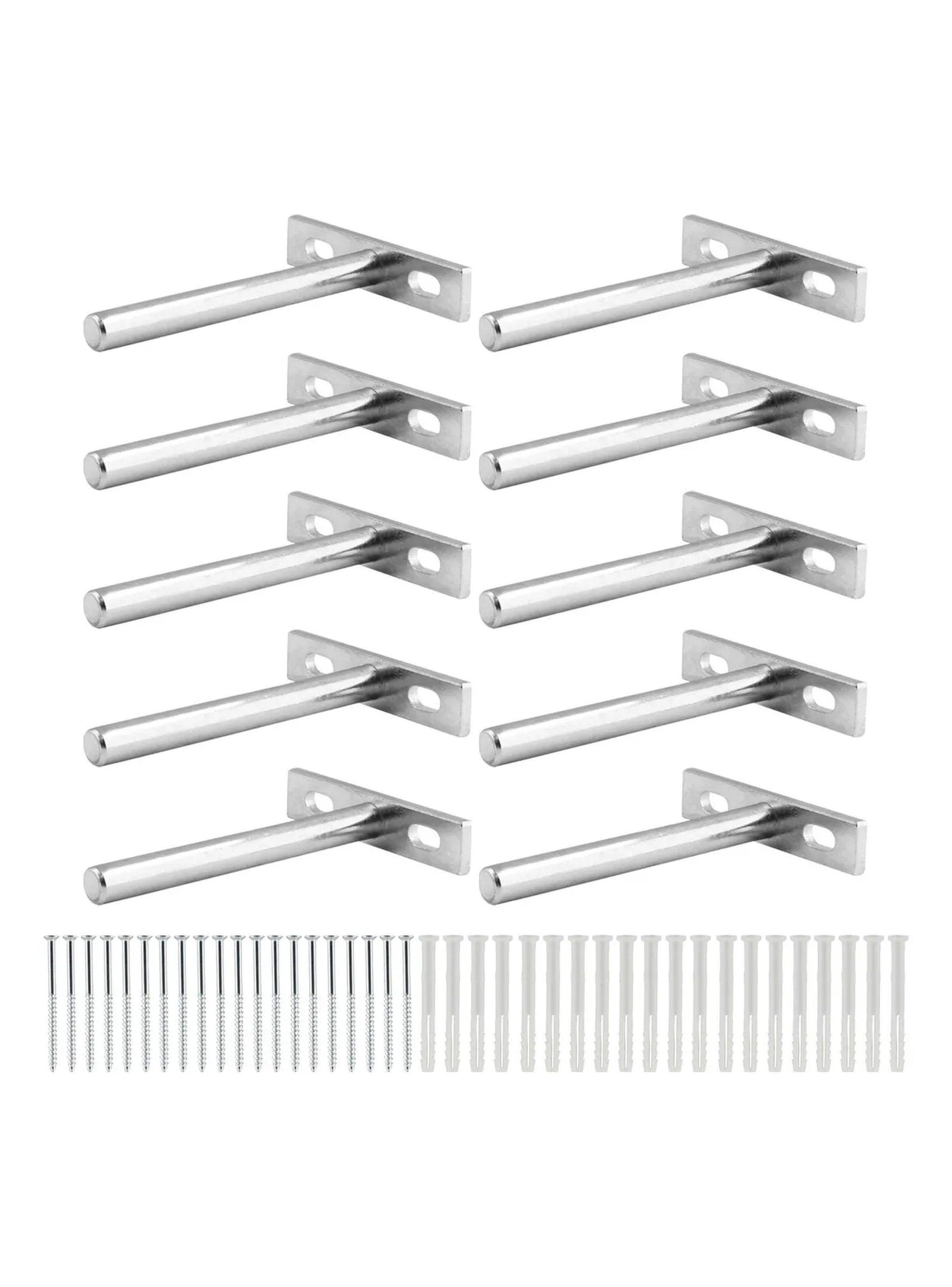 Soporte de Estante Oculto Acero Inoxidable Incluye Tornillos y Tacos-7
