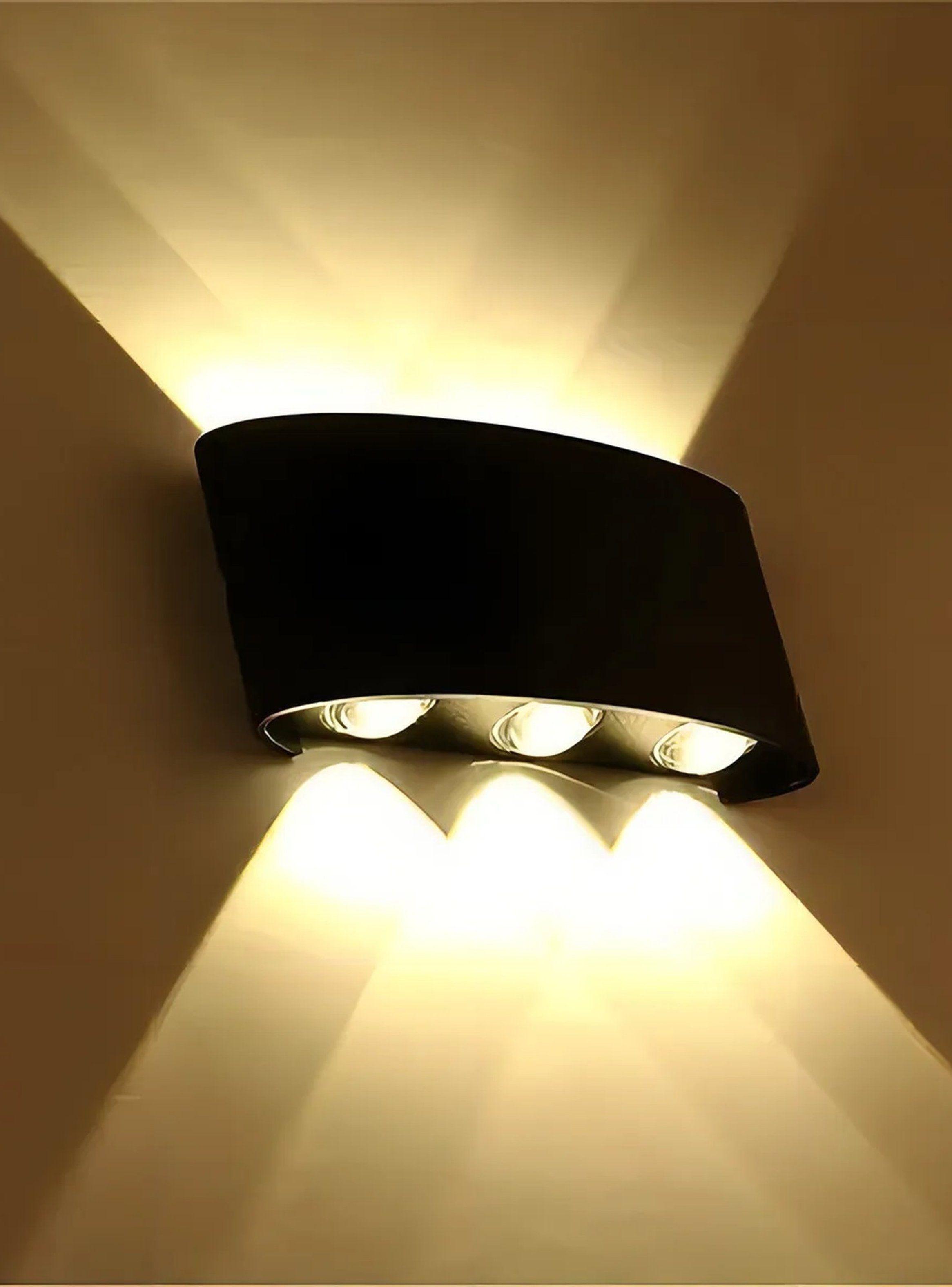 Aplique de Pared LED Negro Interior/Exterior Moderno-3