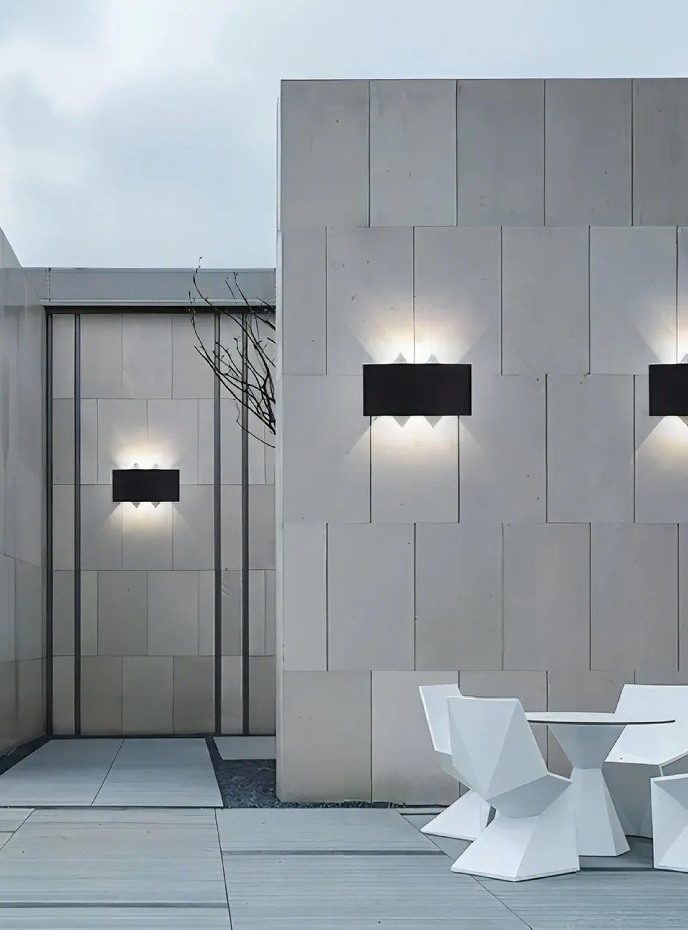 Aplique de Pared LED Negro Interior/Exterior Moderno-5