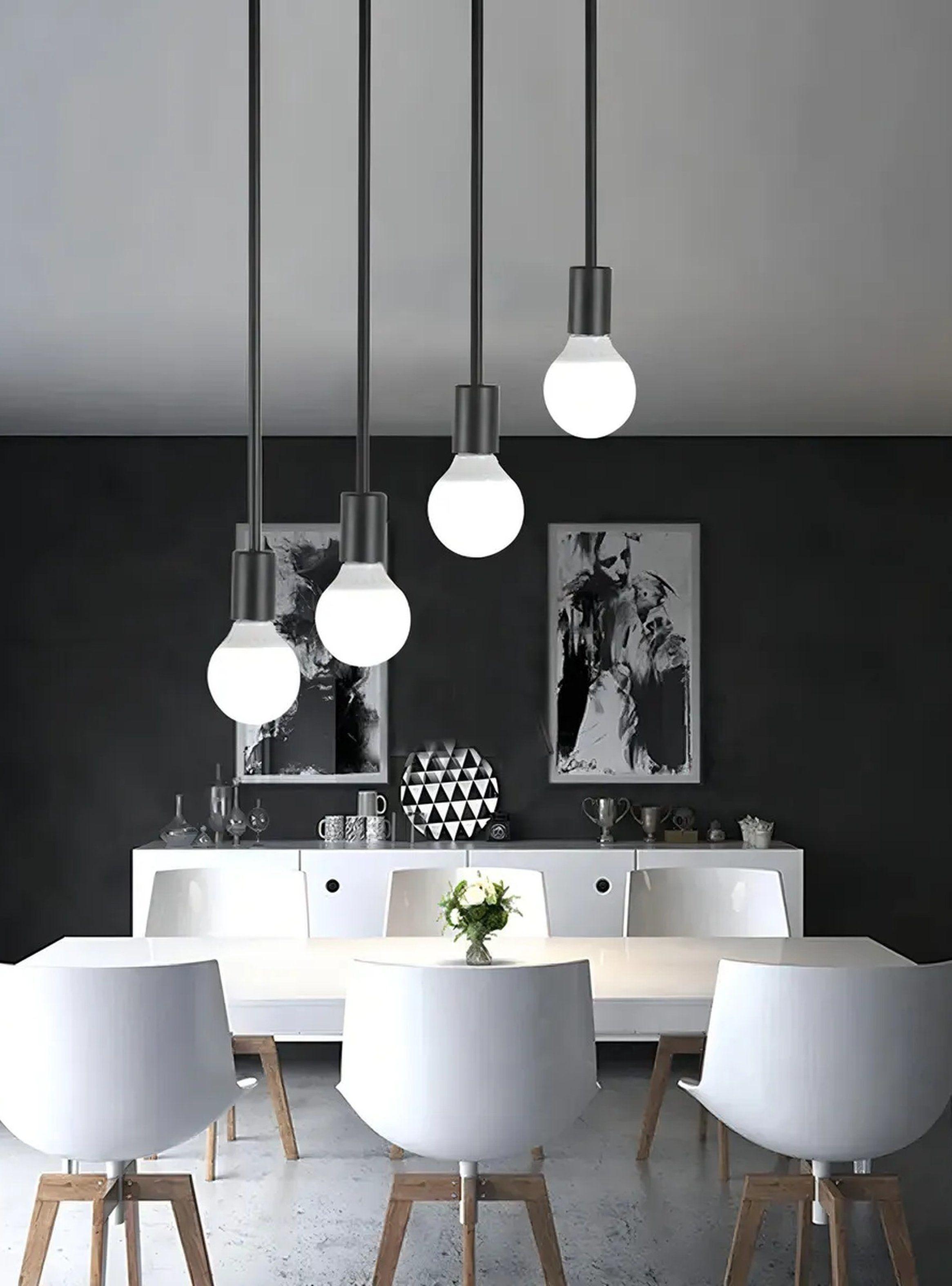 Lámpara Colgante Minimalista Negro Ajustable-2