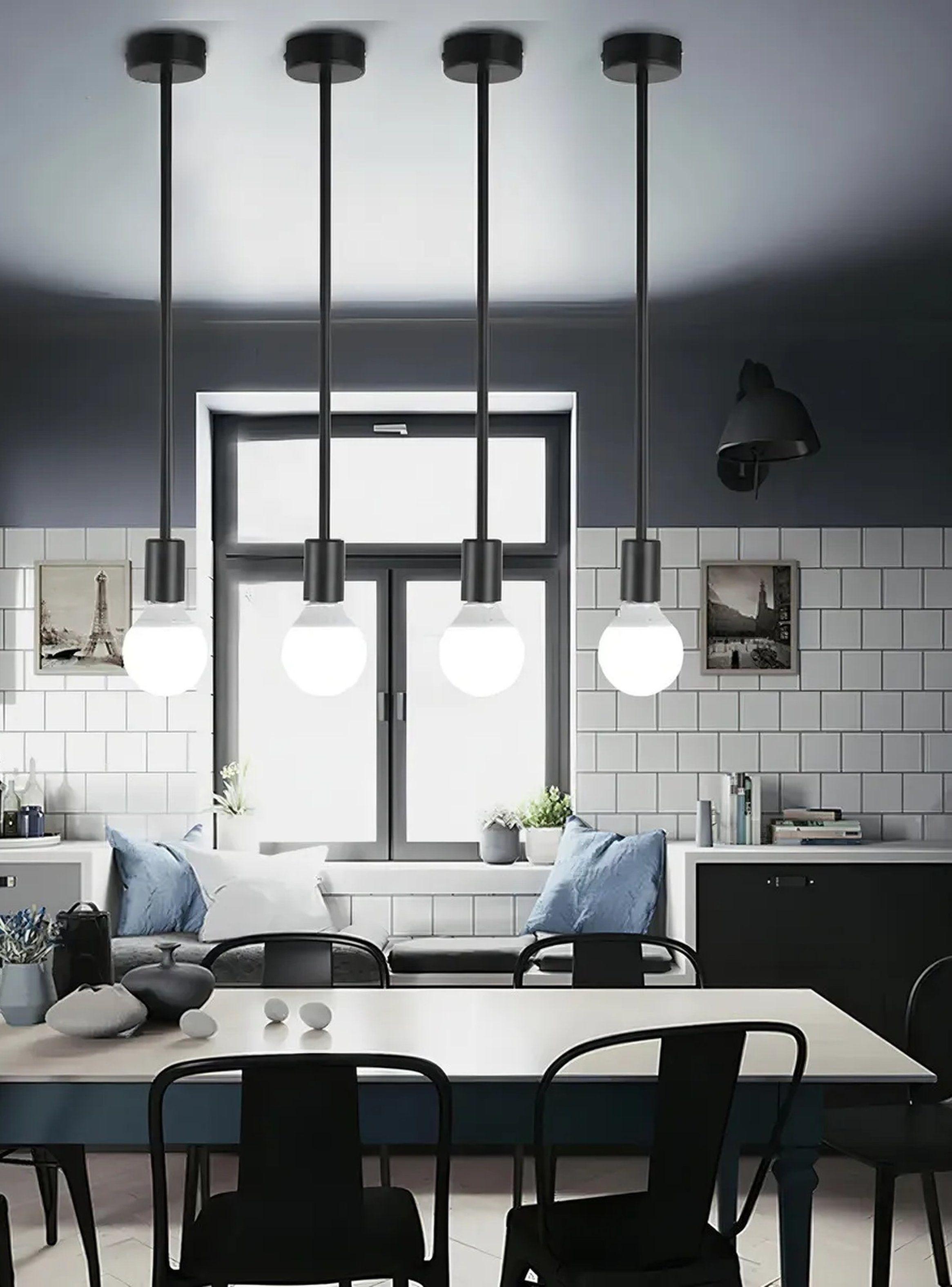 Lámpara Colgante Minimalista Negro Ajustable-3