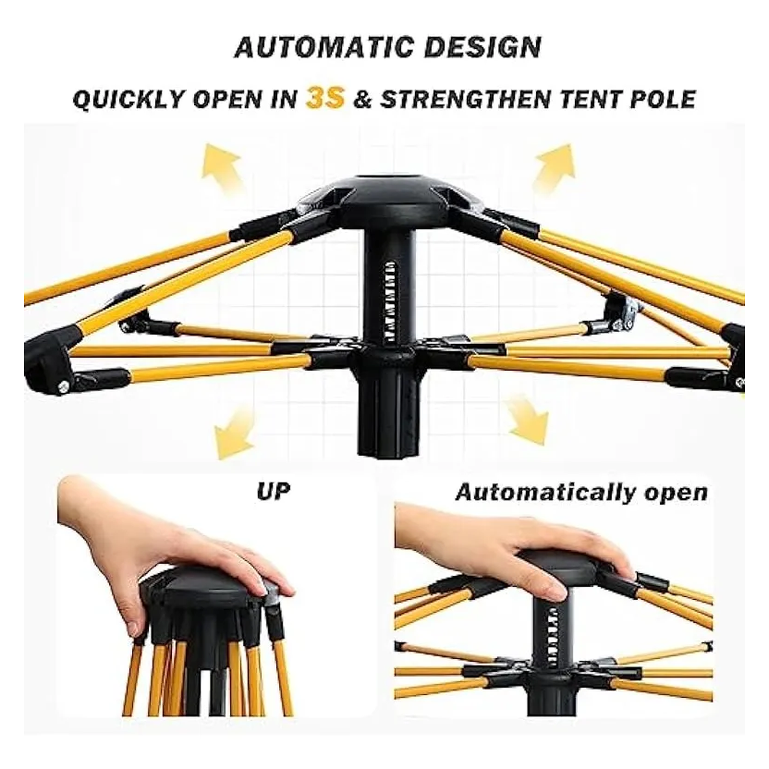 Carpa Automática Impermeable para 2-3 Personas Tela Oxford 210D-2