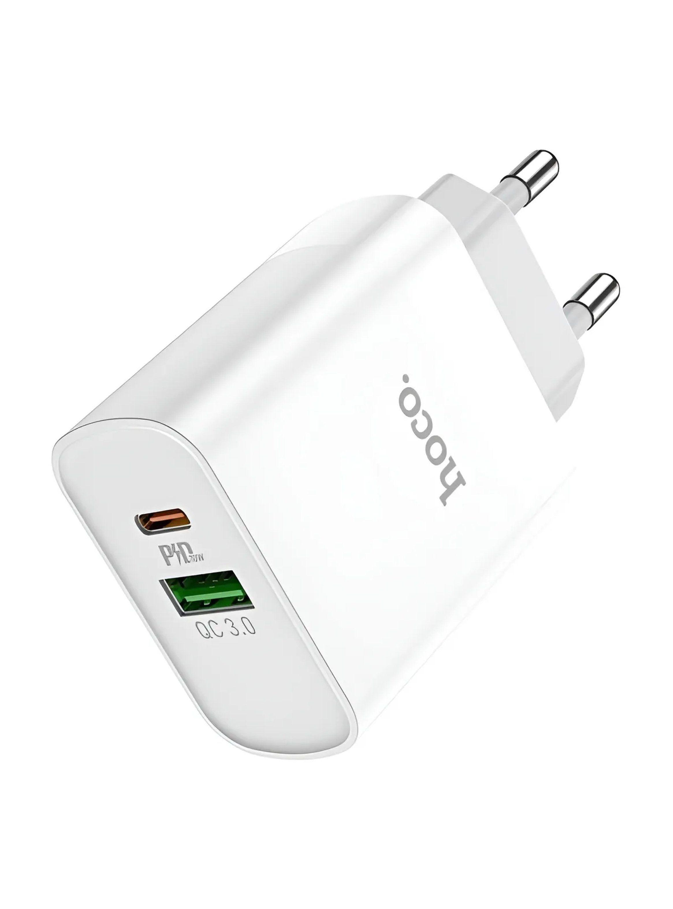 Adaptador de Carga Rápida USB QC 3.0 y PD Blanco-1