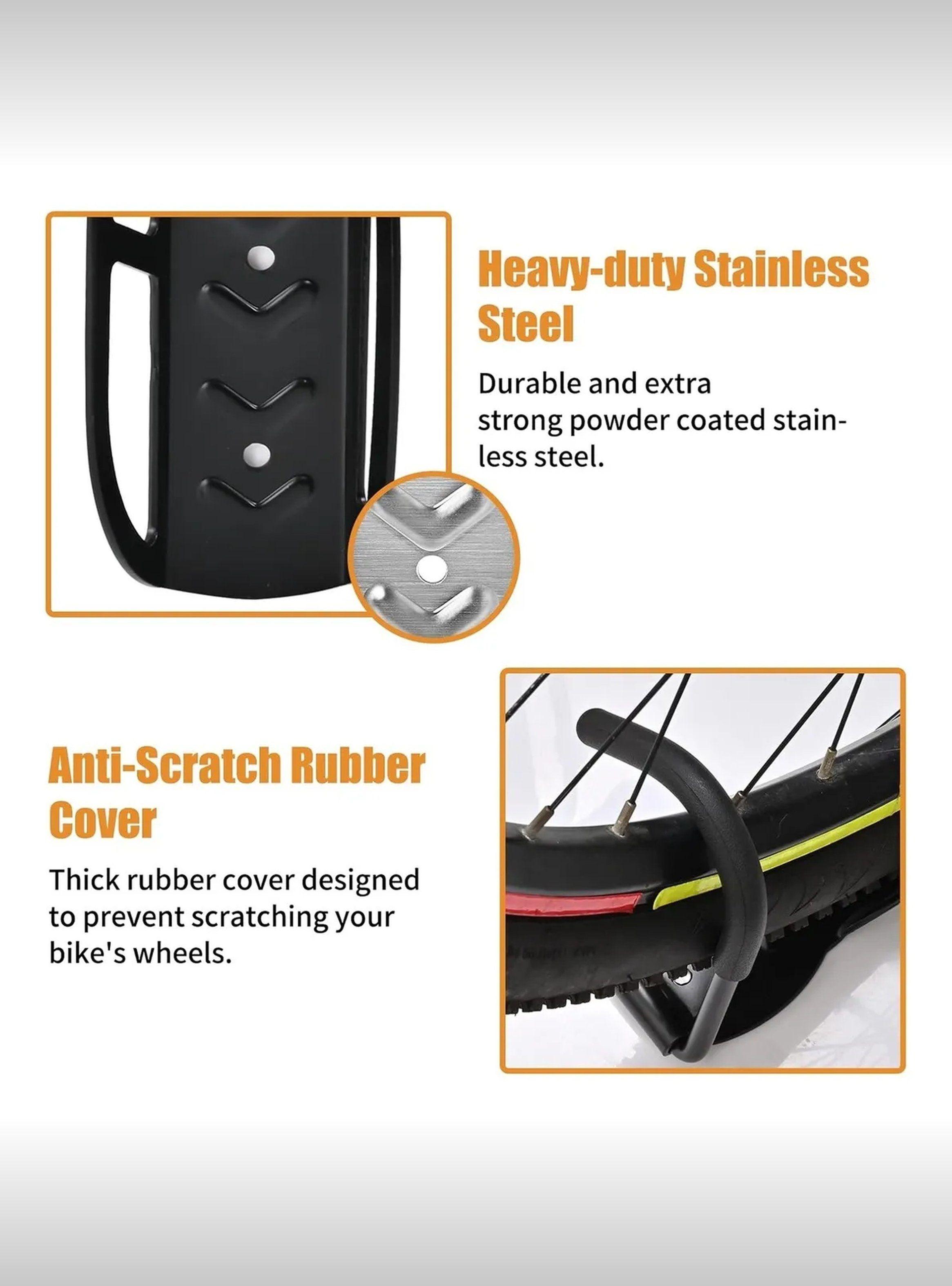 Soporte de Pared para Bicicletas Vertical Metálico Negro-7