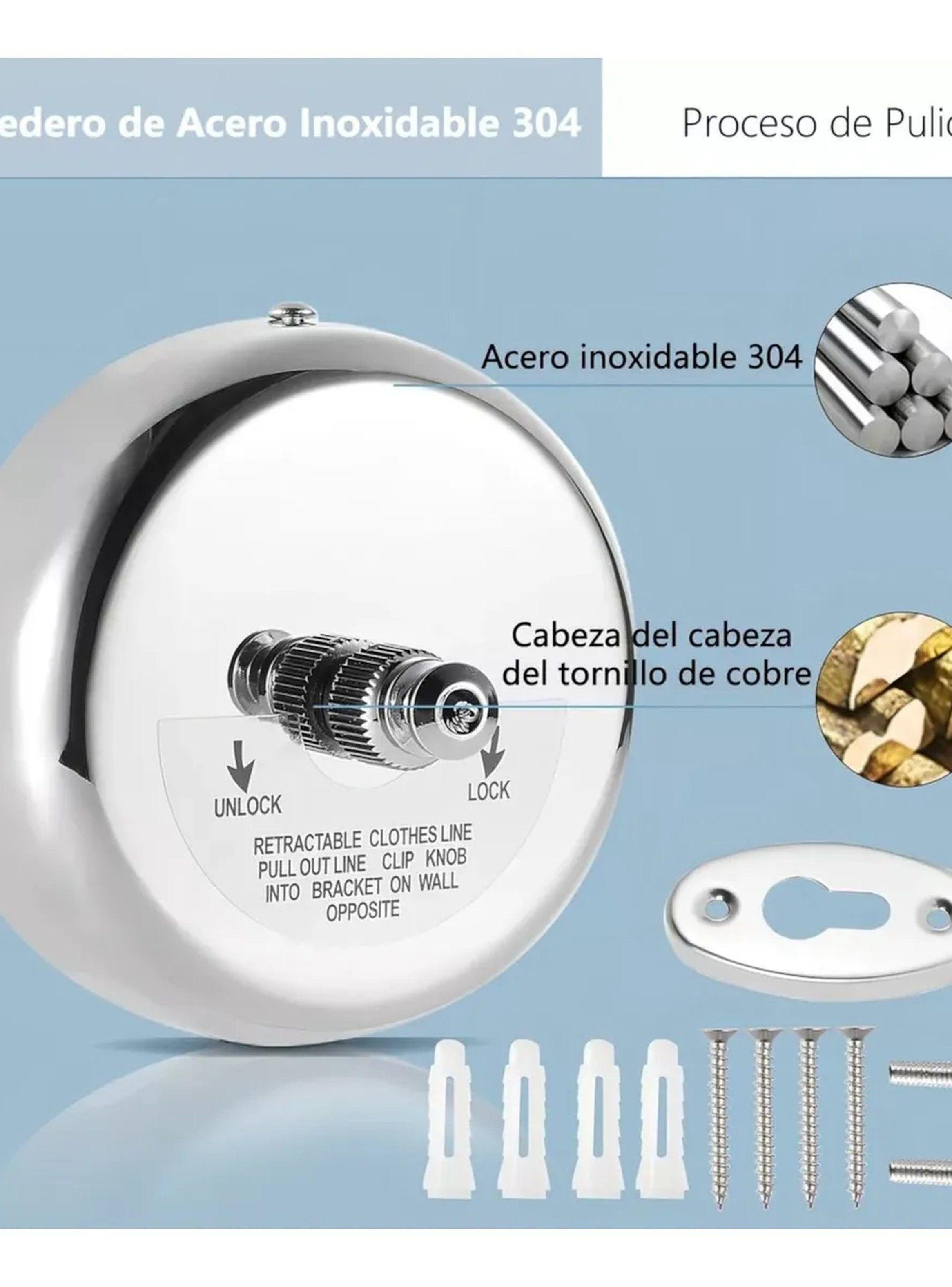 Tendedero Retráctil Acero Inoxidable 304 Ajustable-2