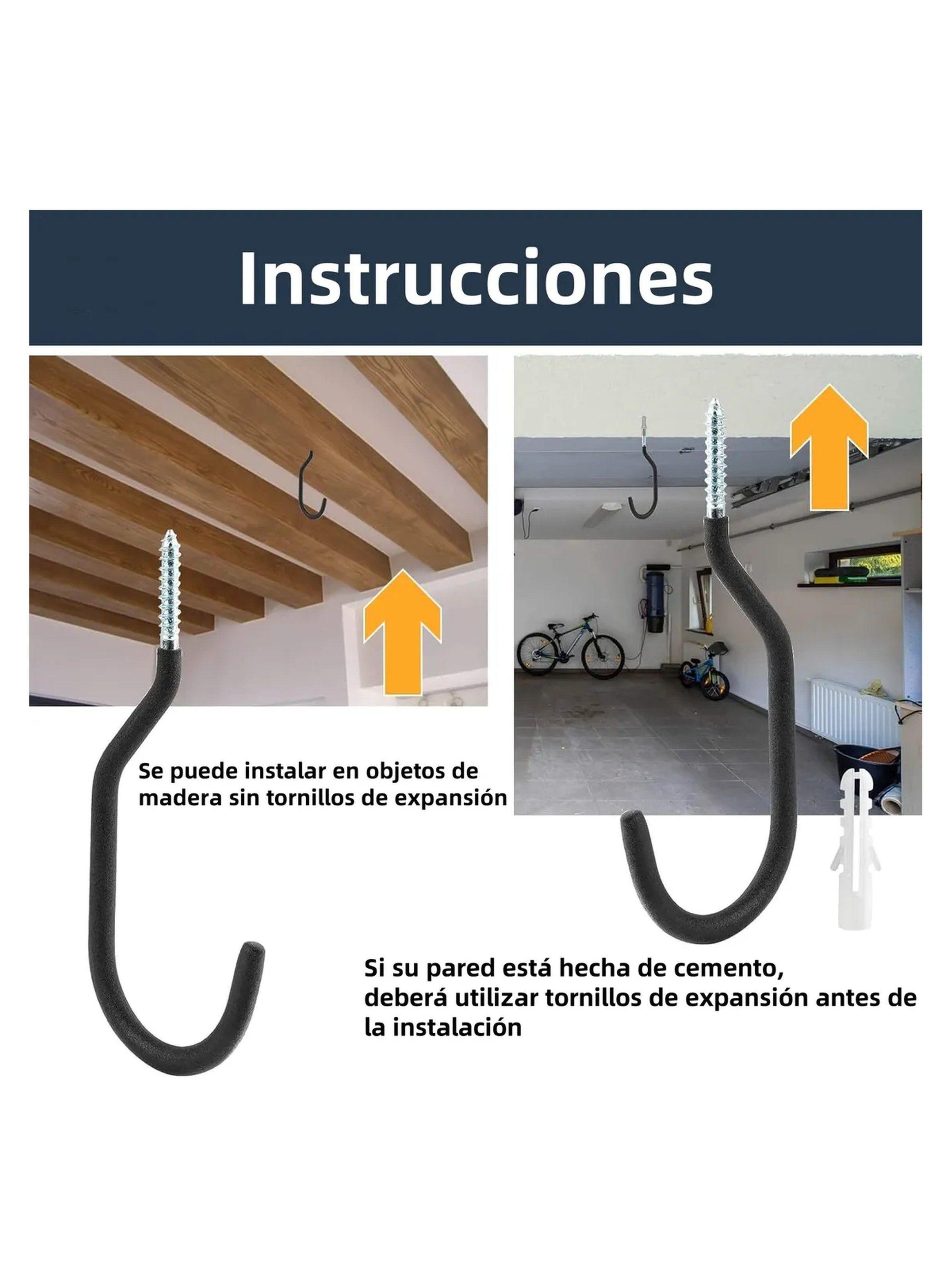 Ganchos de Pared de Tornillo Antideslizantes Set de 10 Uds Negro-4