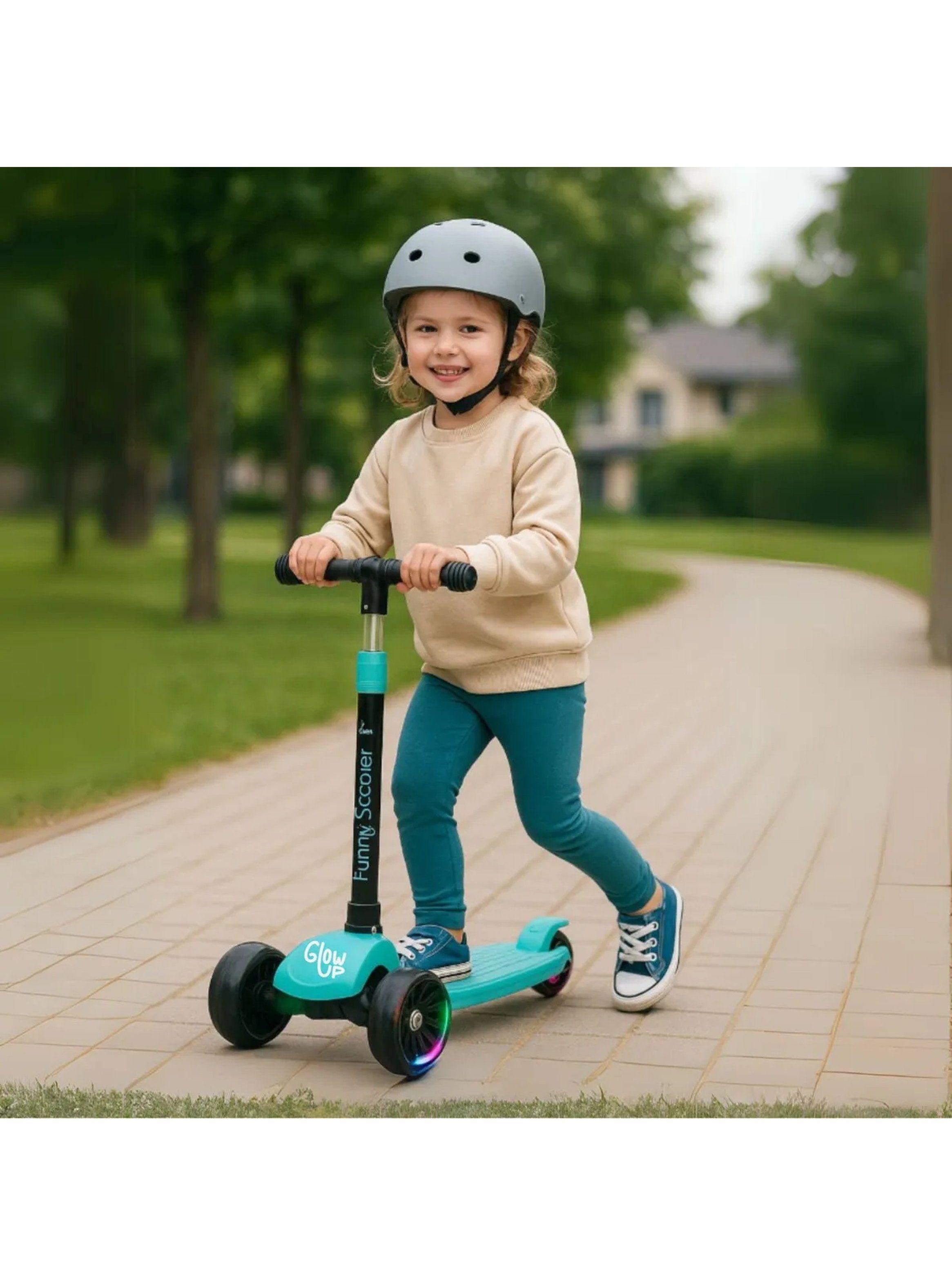 Scooter Plegable Infantil Ajustable Hasta 50 Kg Turquesa-7