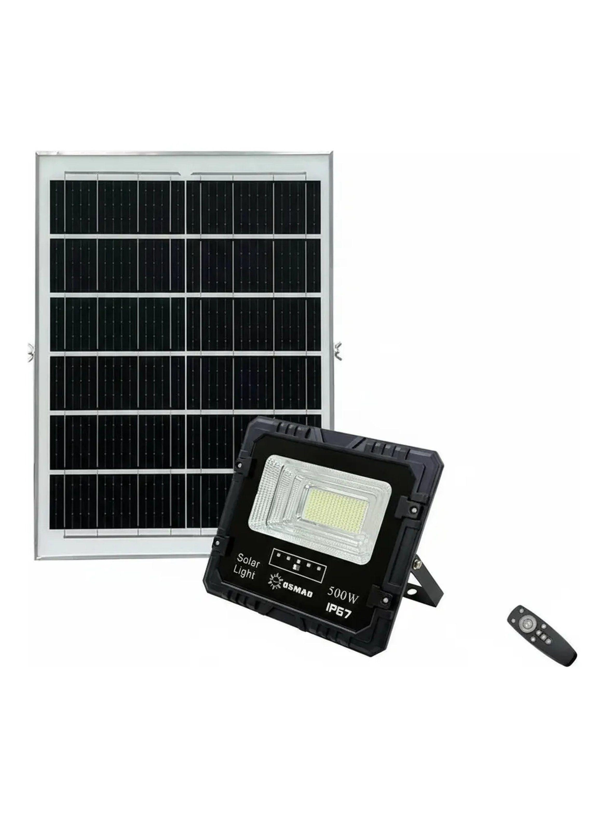 Luz de Inundación Solar 500W Control Remoto IP67 Panel Integrado-0