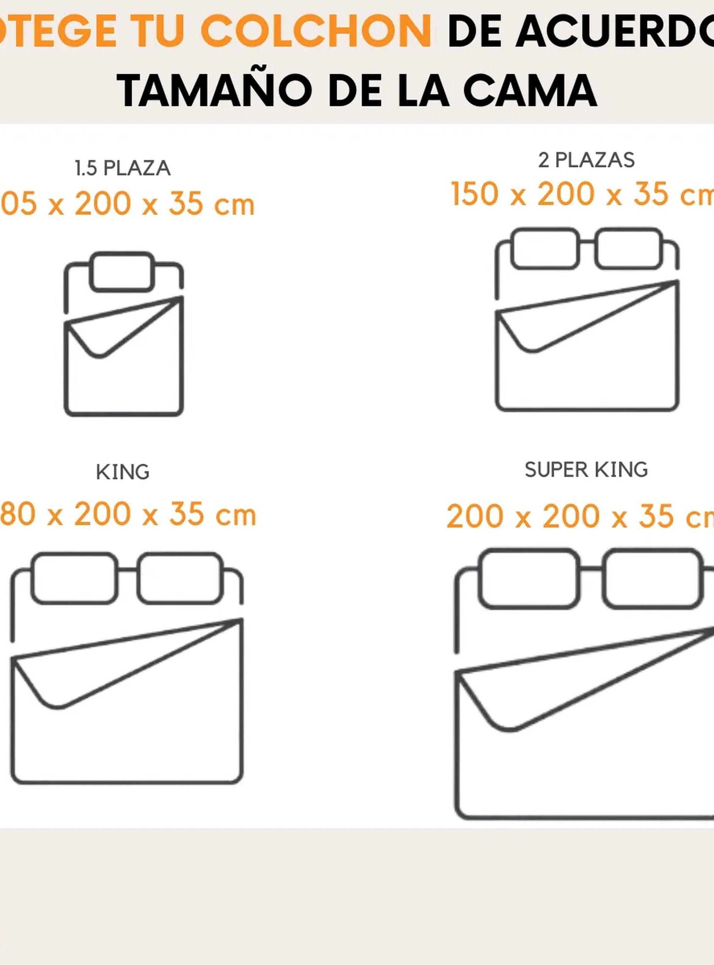Protector de Colchón Impermeable Microfibra Blanco Rectangular-2