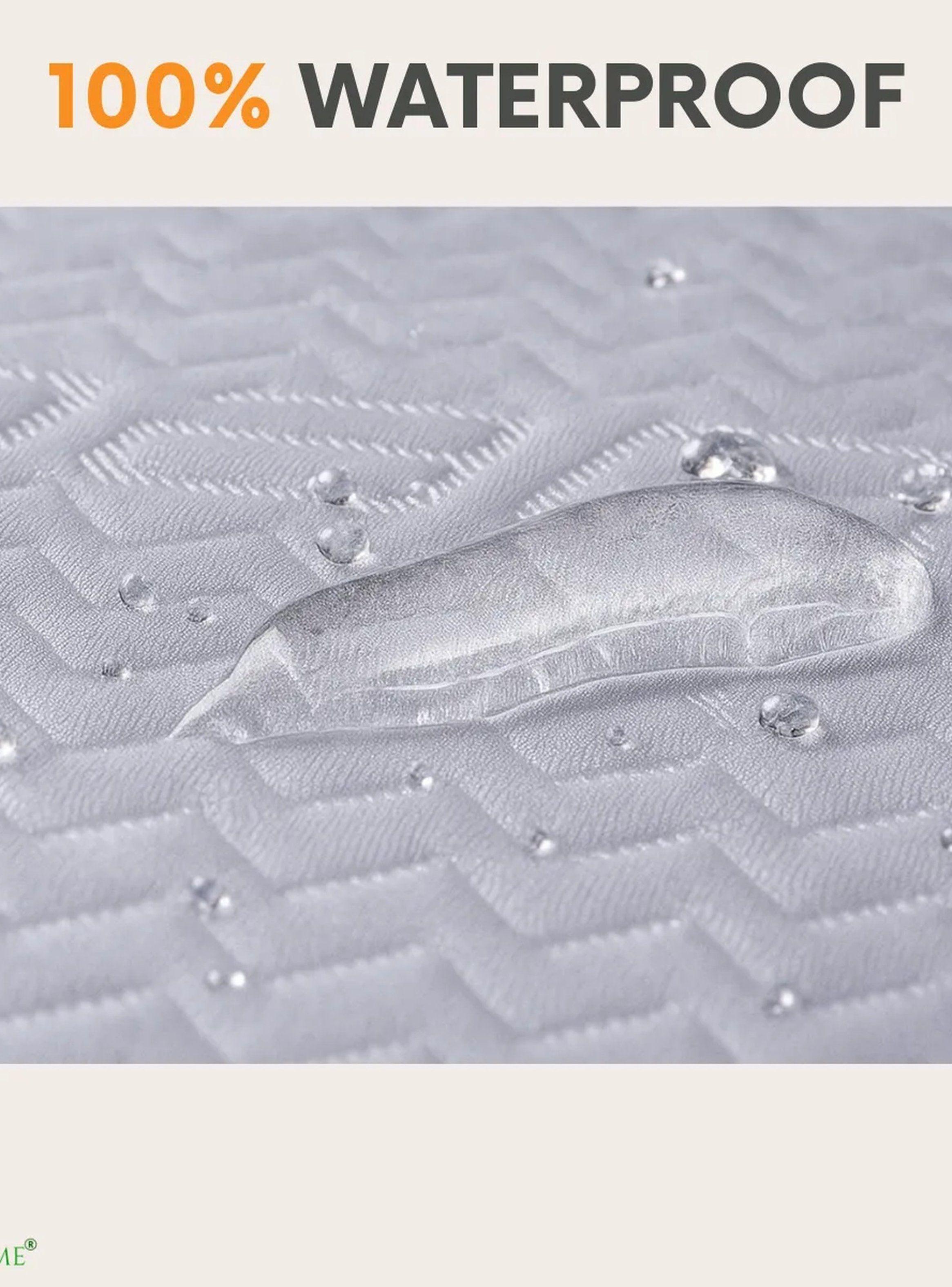 Protector de Colchón Impermeable Microfibra Blanco Rectangular-6