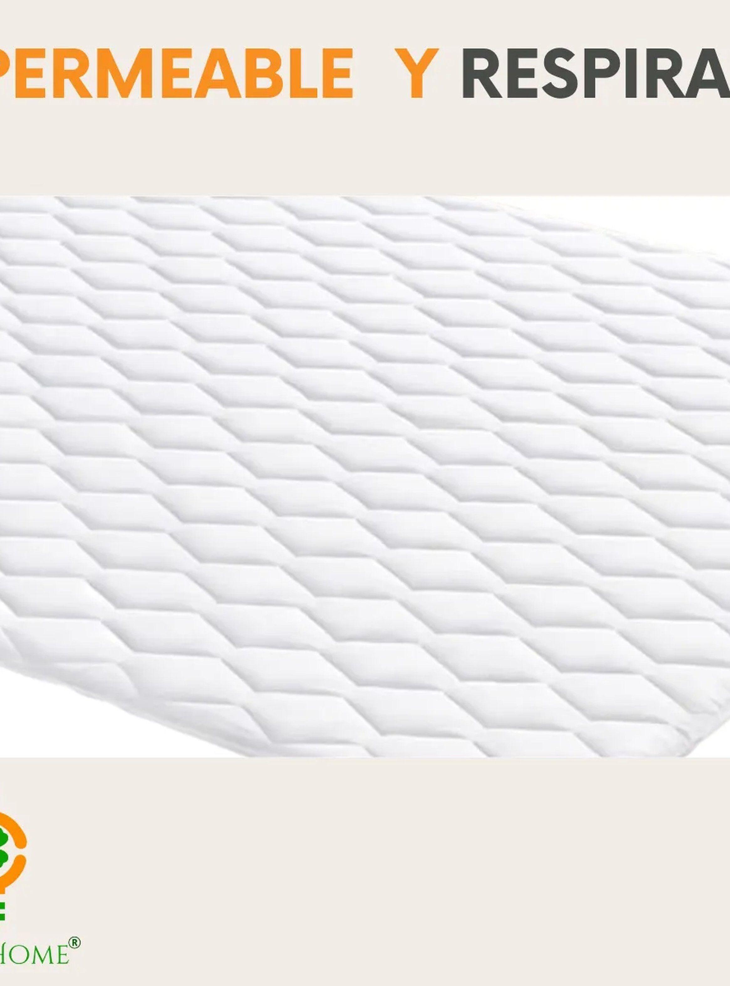 Protector de Colchón Impermeable Microfibra Blanco Rectangular-9