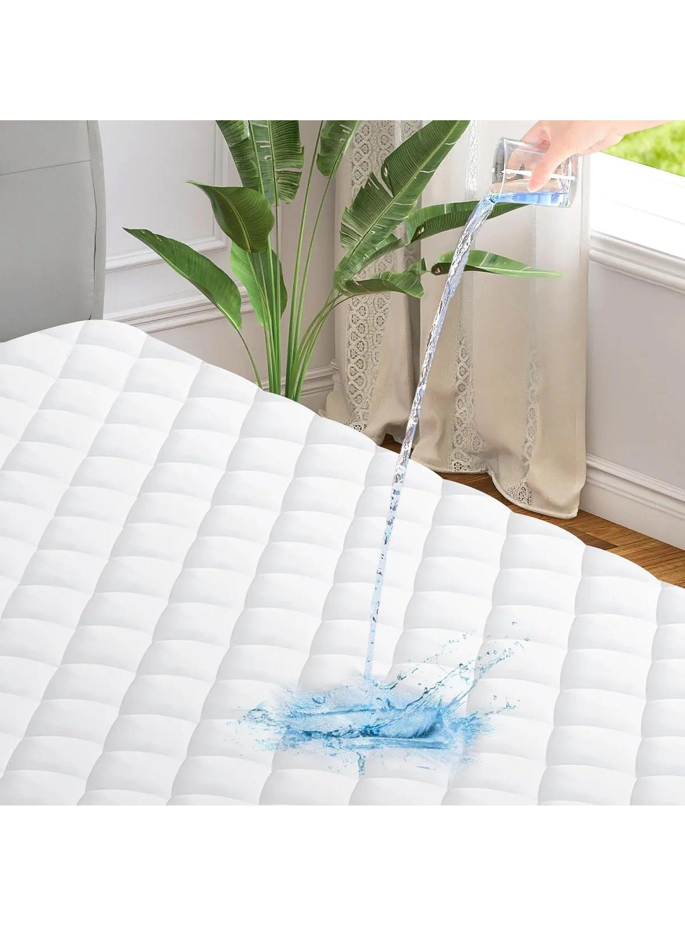 Protector de Colchón Impermeable Transpirable Microfibra Blanco-2