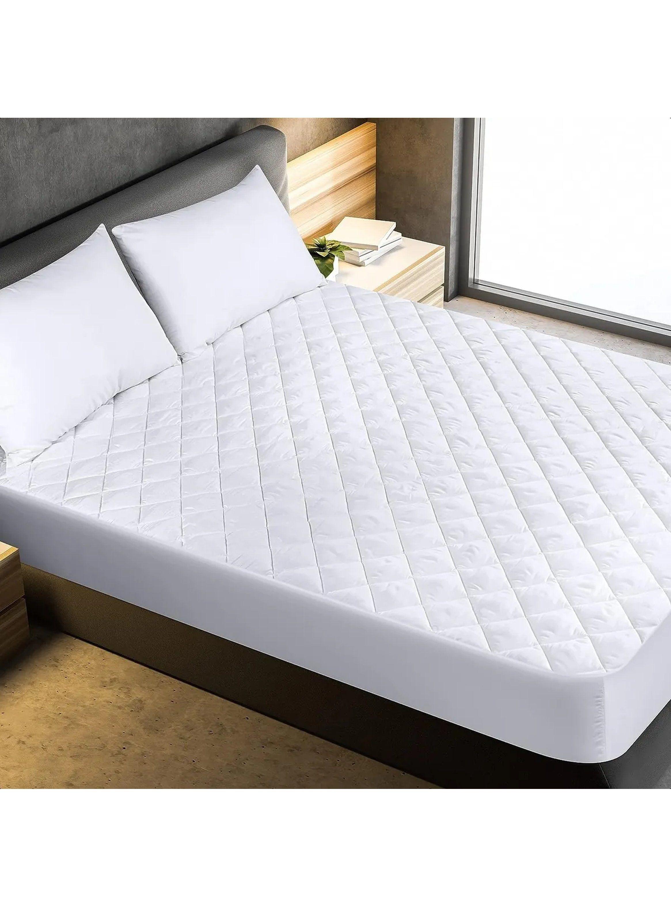 Protector de Colchón Impermeable Transpirable Microfibra Blanco-5