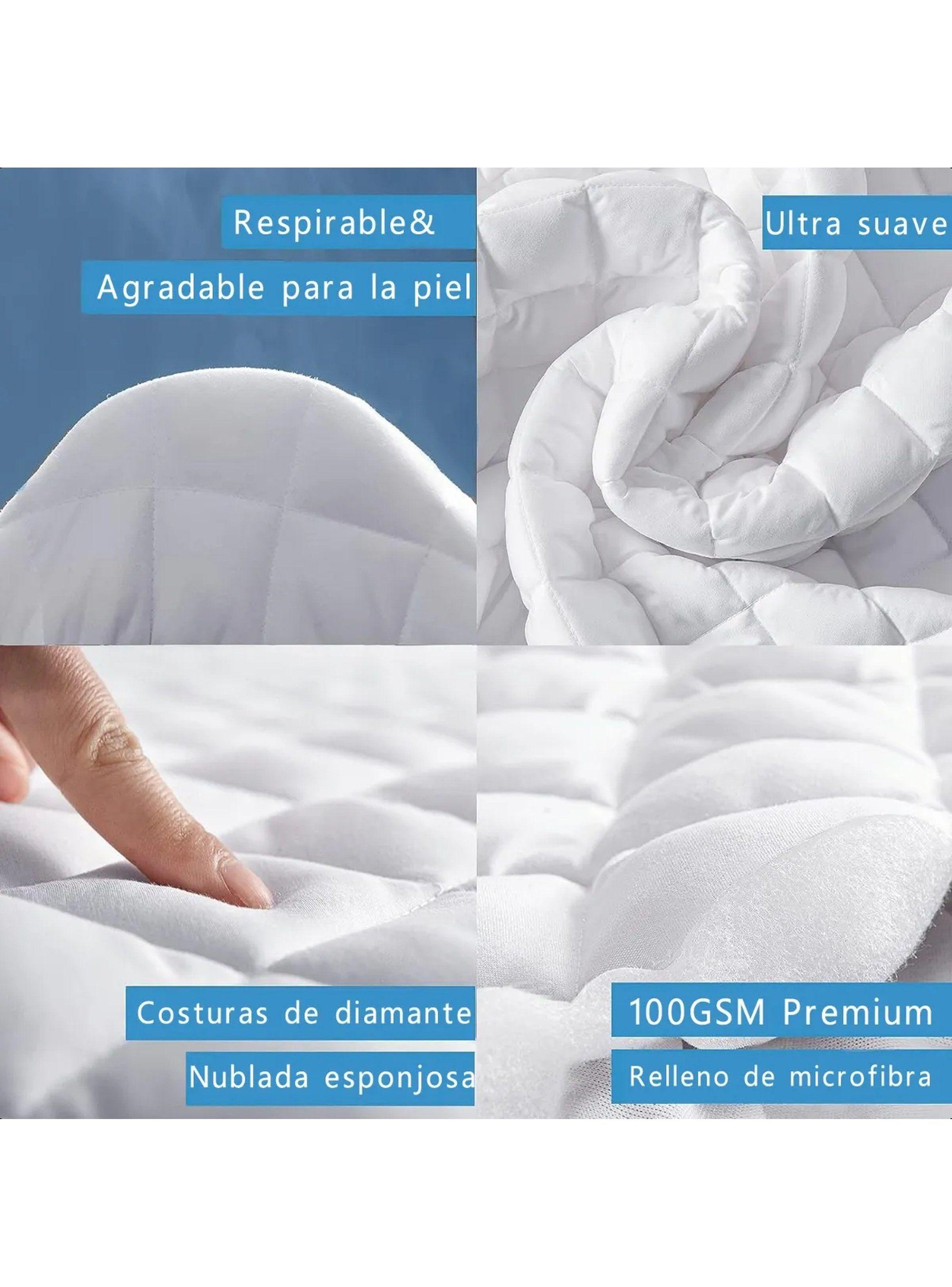 Protector de Colchón Impermeable Transpirable Microfibra Blanco-8