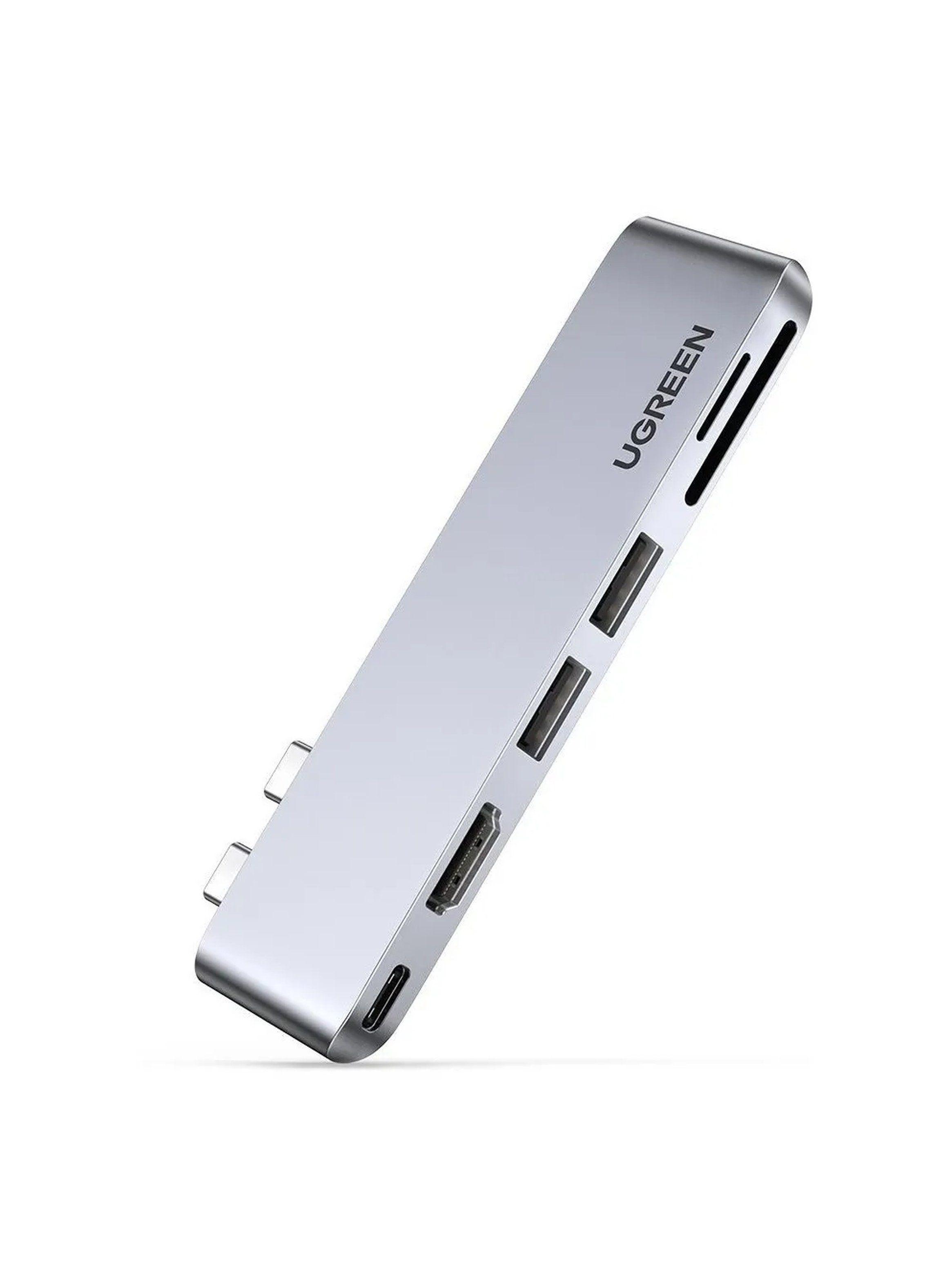Hub USB-C 6-en-1 HDMI Thunderbolt 3 SD MicroSD USB 3.0-5