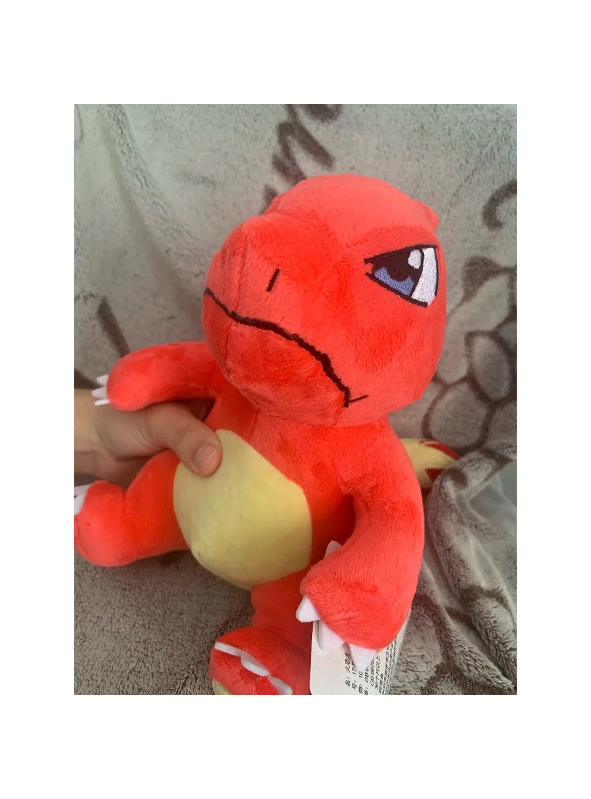 Peluche de Dinosaurio Rojo 30 cm Suave-4