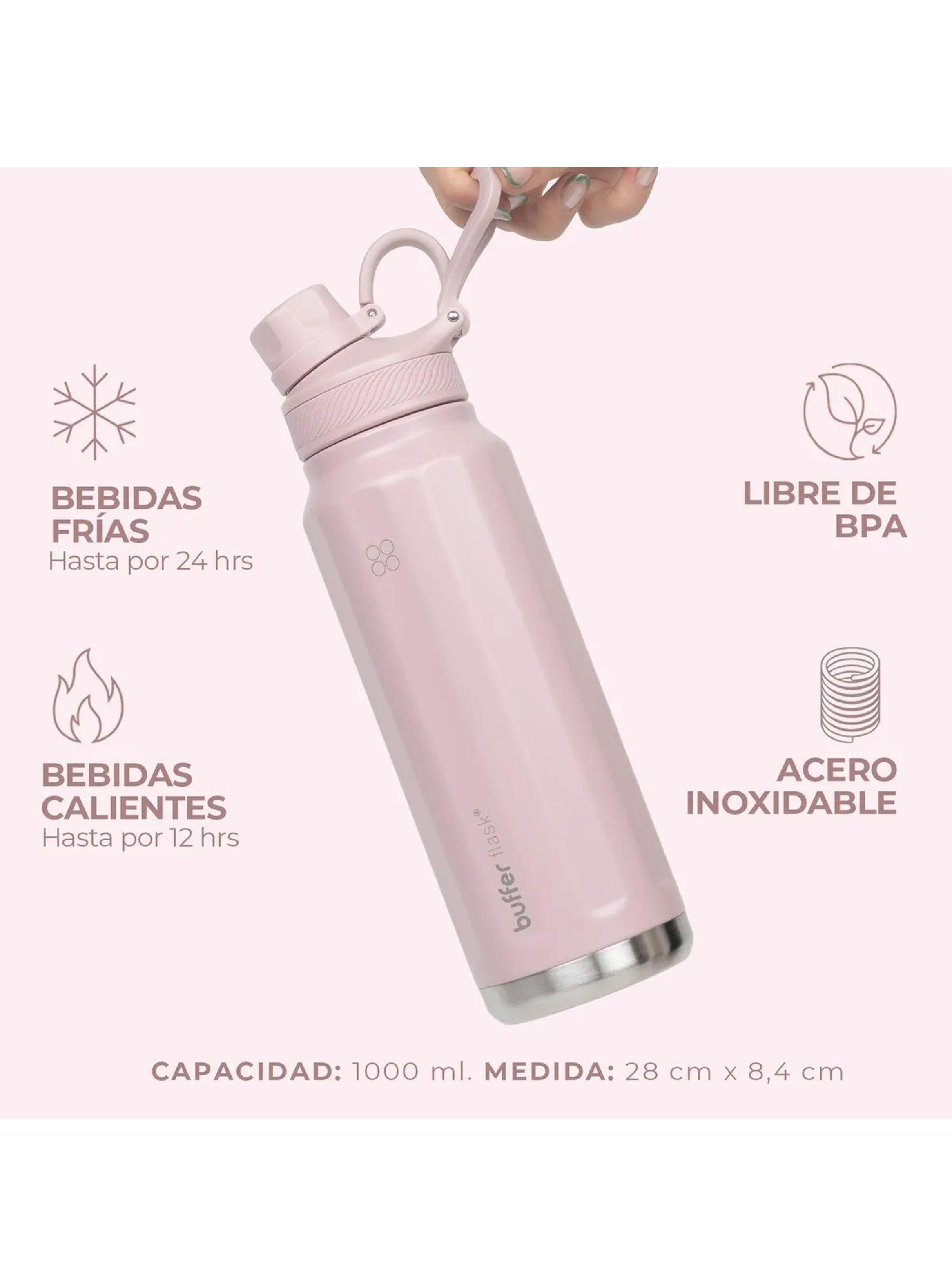 Botella Térmica Acero Inoxidable 1L Rosa Libre de BPA-2