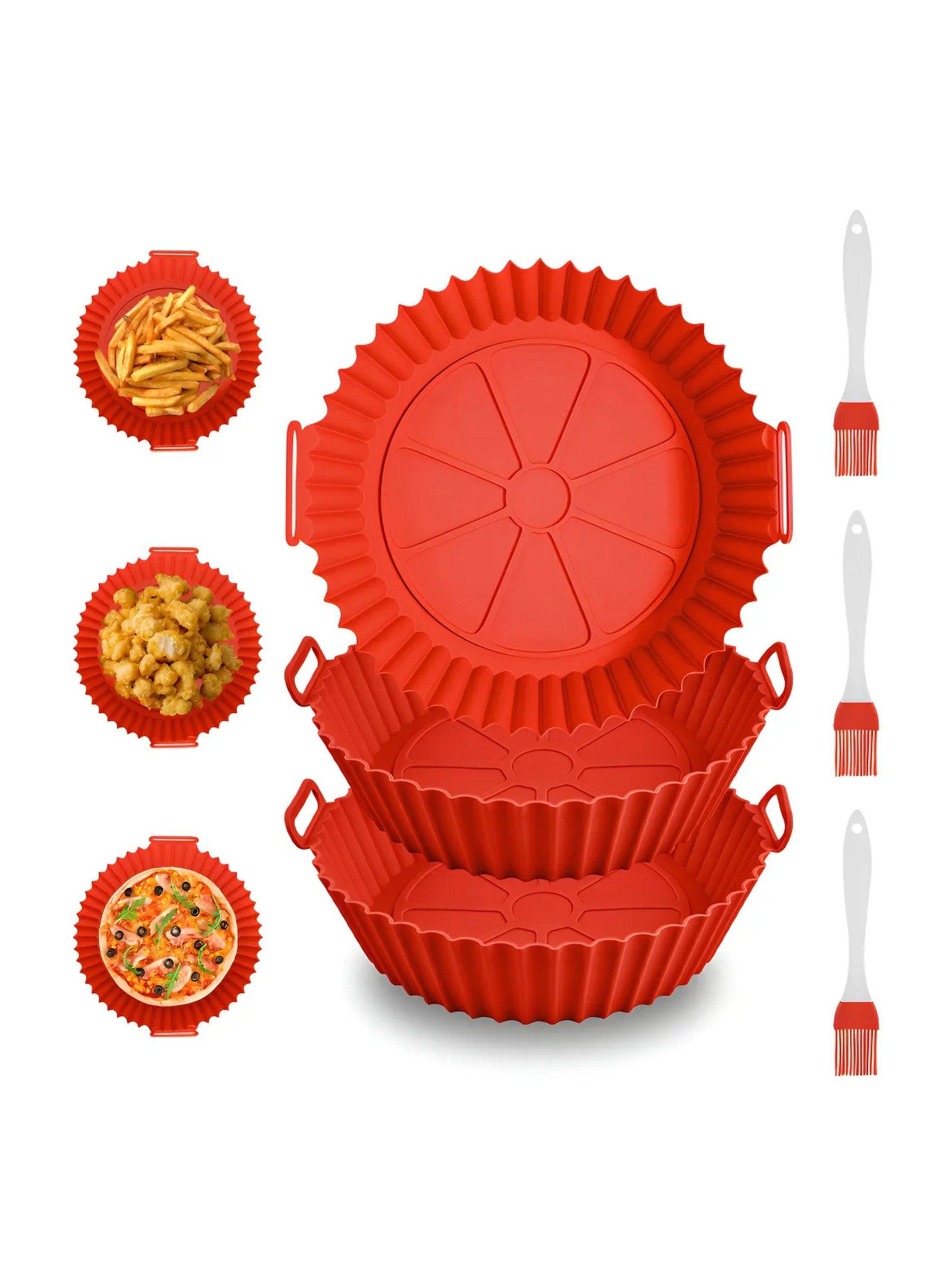 Molde de Silicona para Freidora de Aire 3.8QT Antiadherente Rojo-0