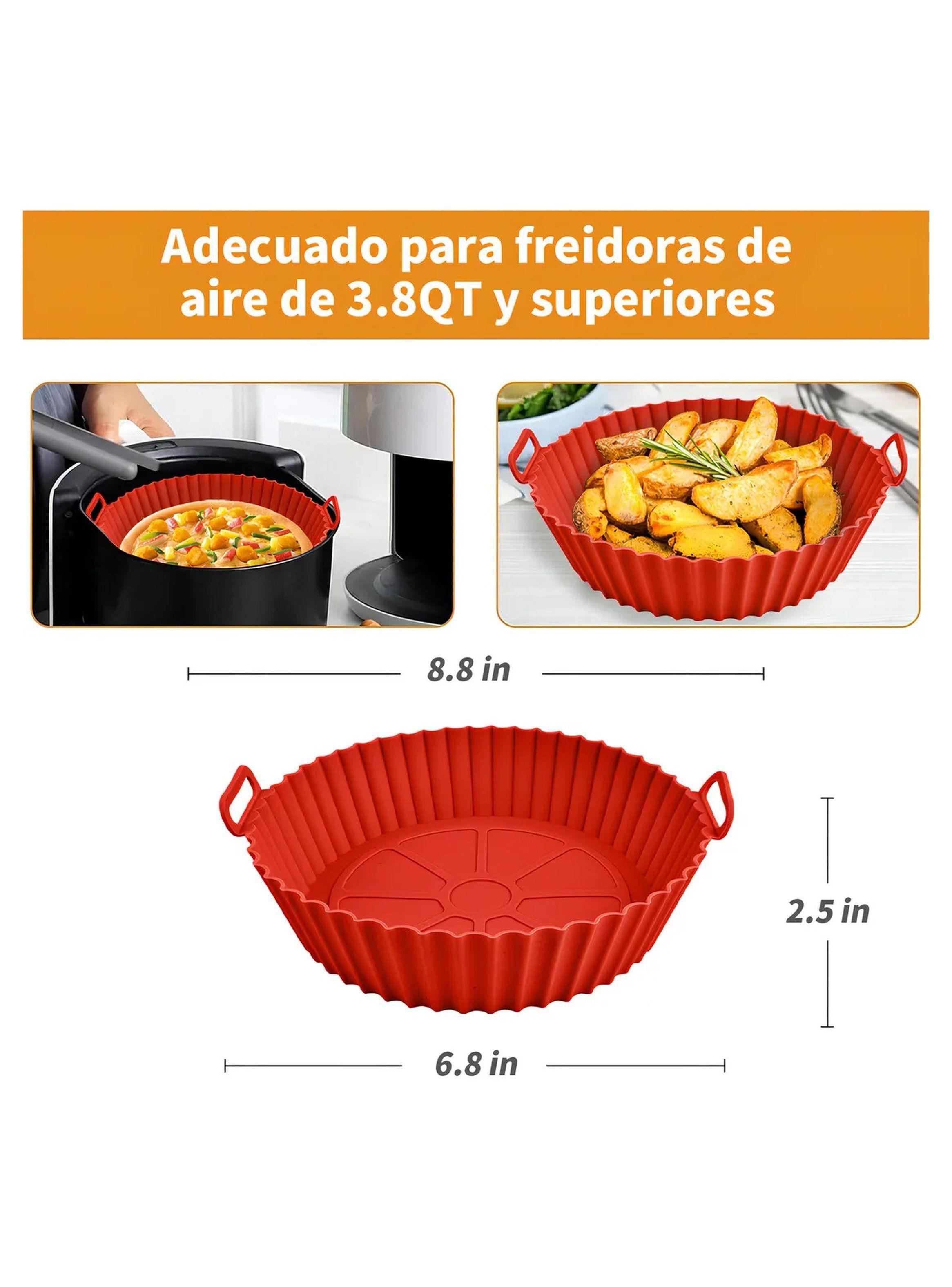 Molde de Silicona para Freidora de Aire 3.8QT Antiadherente Rojo-1